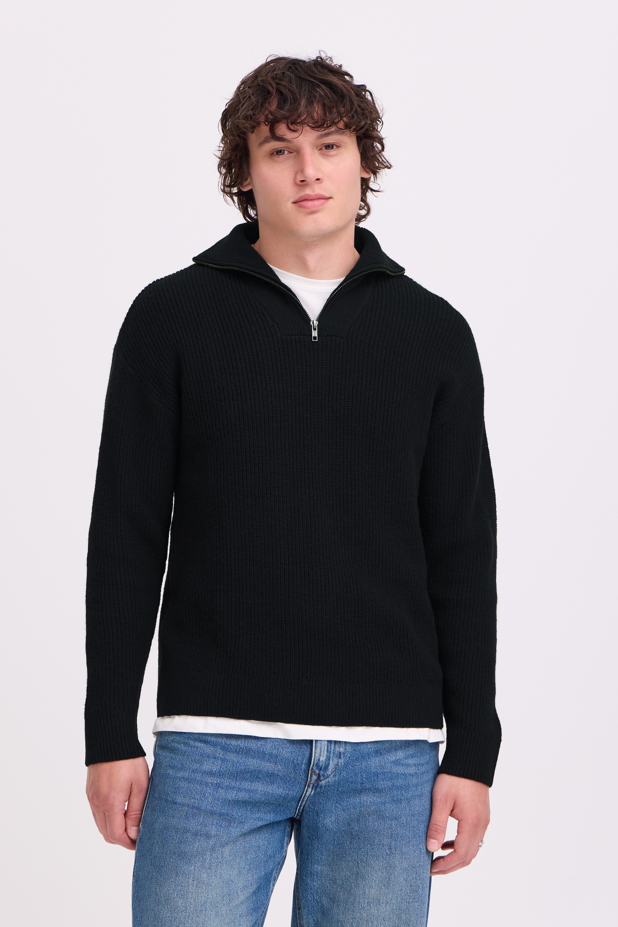 Blend Troyer »BHBOS KNIT HALFZIPP« Materialmix, relaxed fit