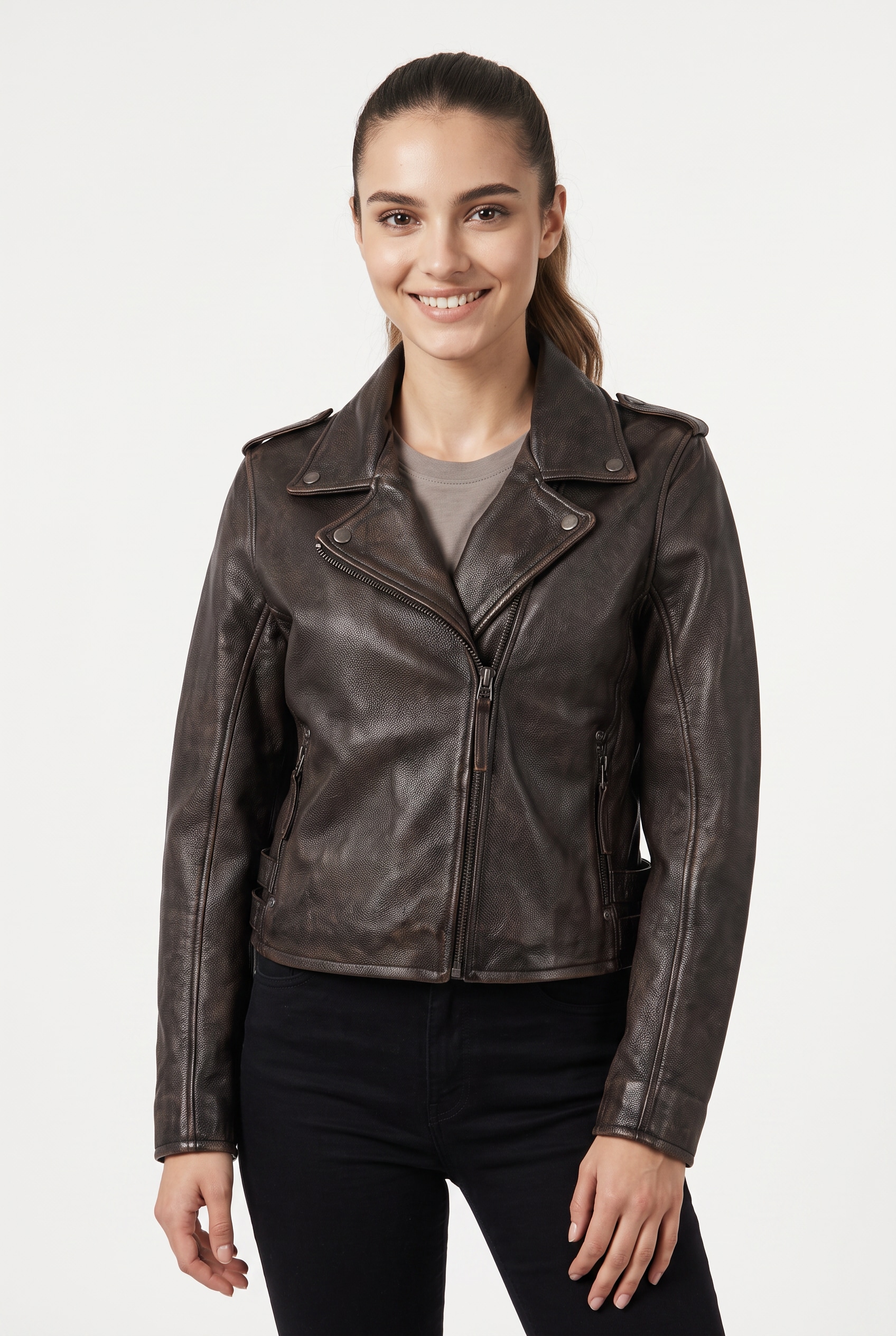 Image of Mauritius Lederjacke "MWKatica" mit Reverskragen, Vintage-Optik