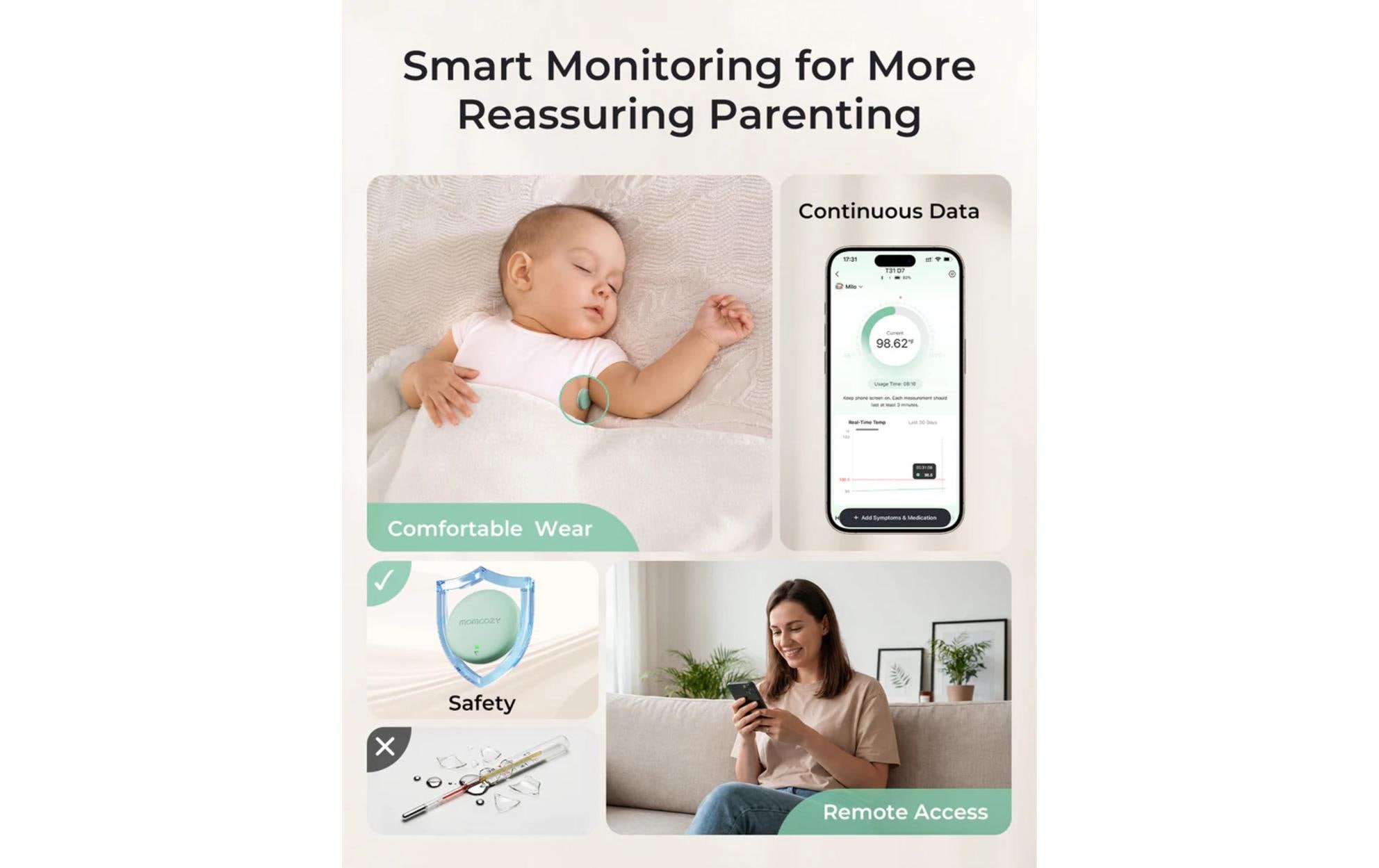 Momcozy Fieberthermometer »Smartes Babythermometer für die Achselhöhle«