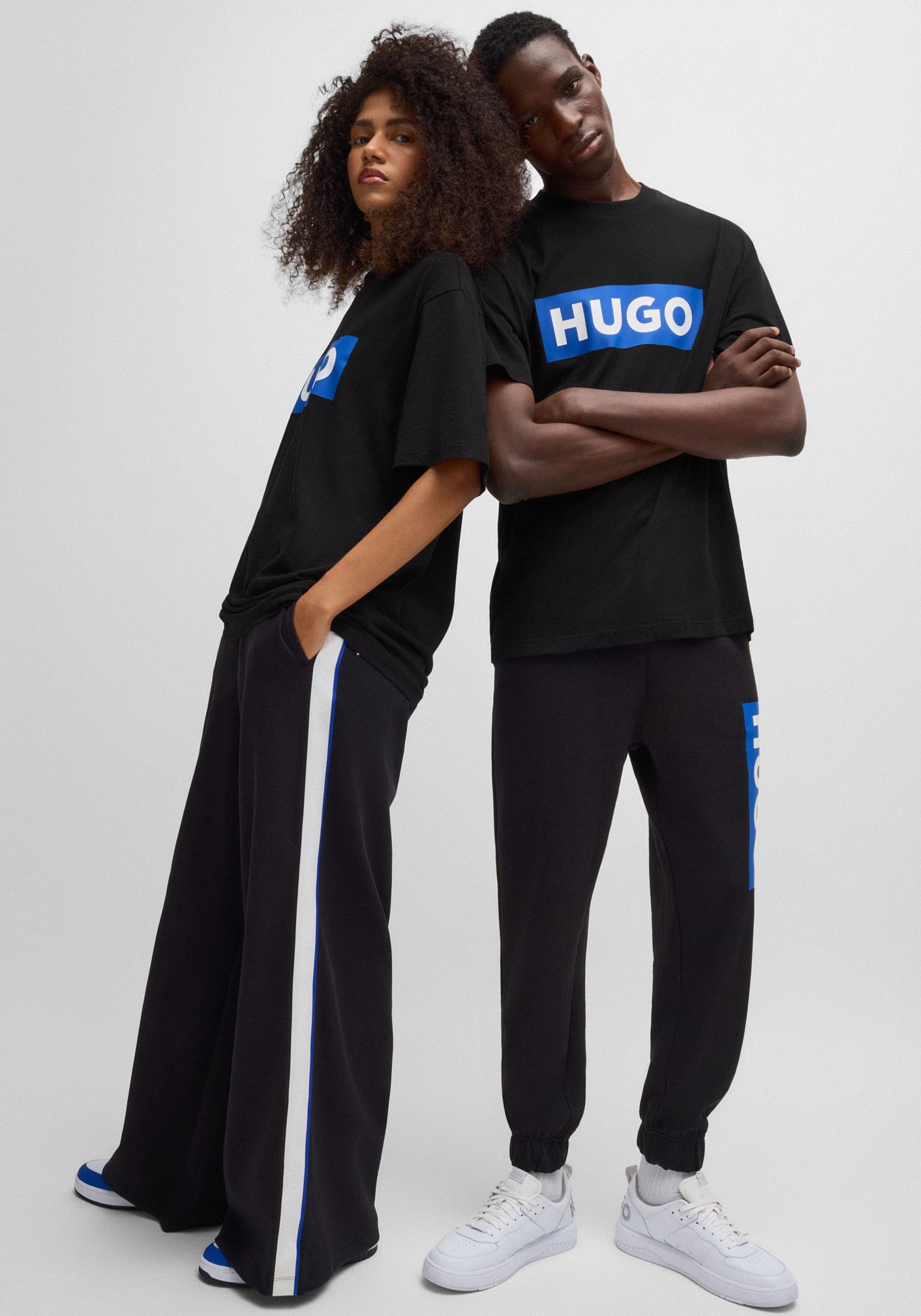 HUGO Blue T-Shirt »Nico«, mit grossem Logo-Print, Unisex
