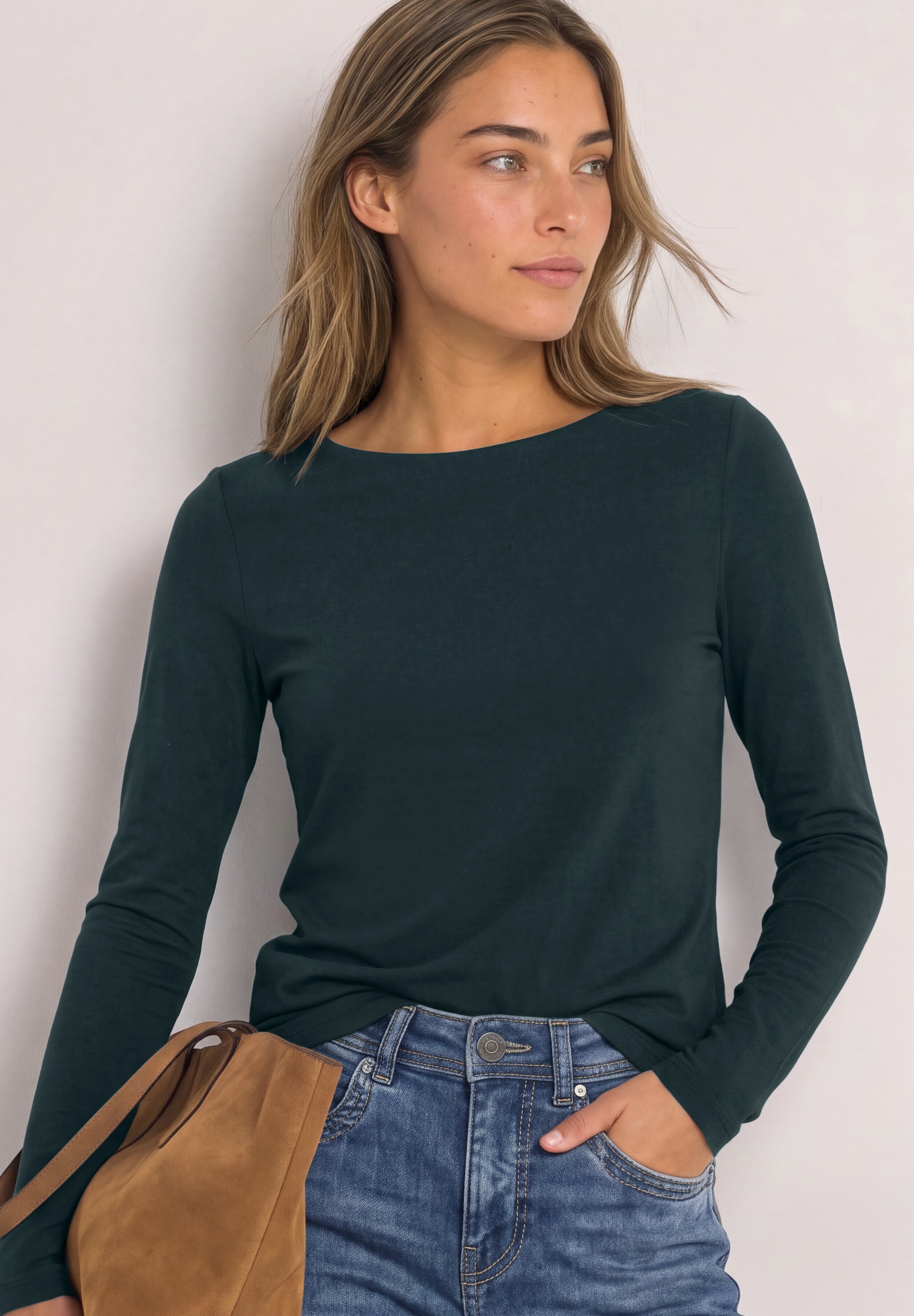 Image of STREET ONE Langarmshirt "Style Lanea" Shirt mit U-Boot-Ausschnitt