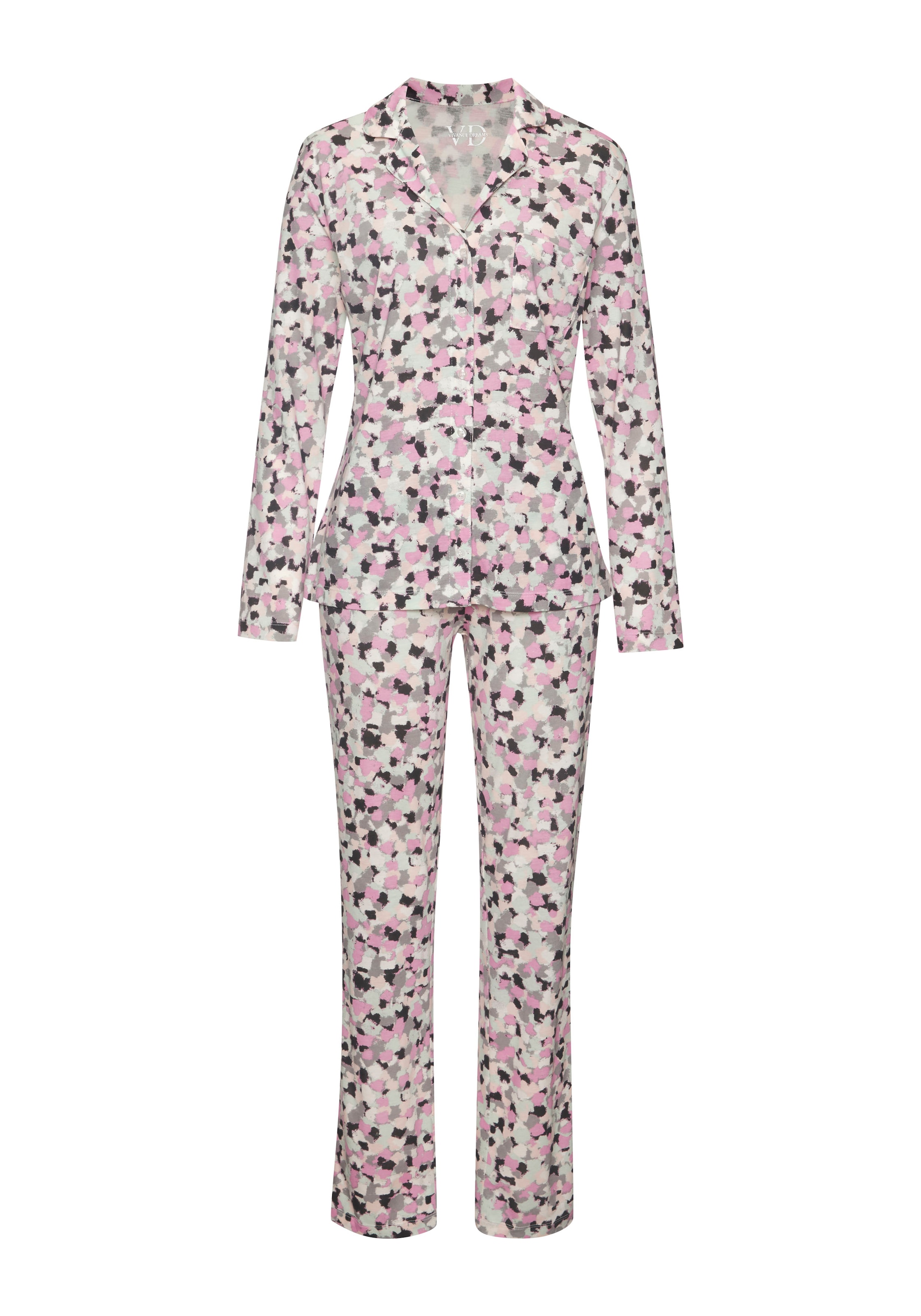 Vivance Dreams Pyjama, (2 tlg.), mit Aquarell-Muster