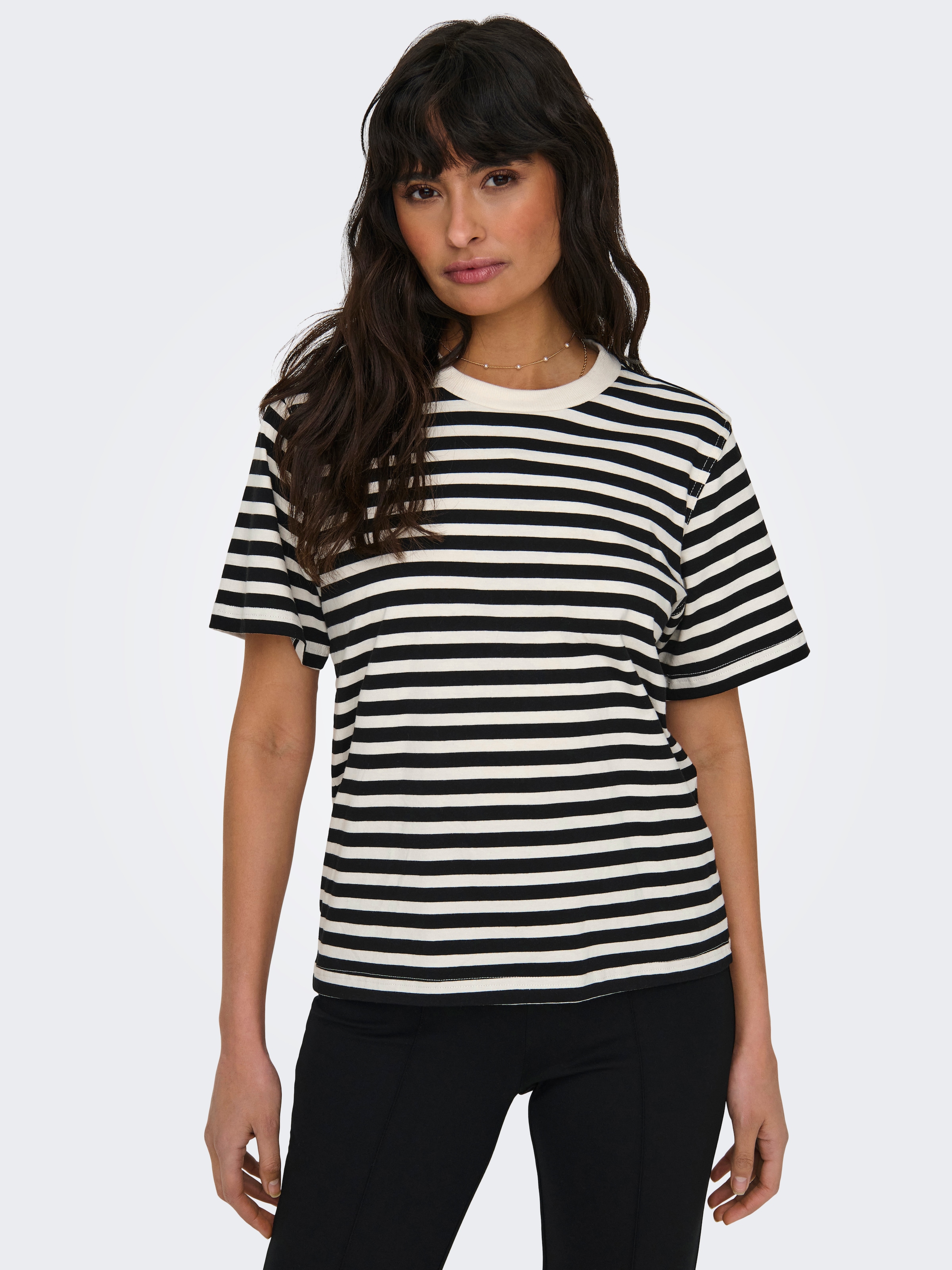 ONLY Kurzarmshirt »ONLLIVINA S/S STRIPE TEE JRS NOOS«