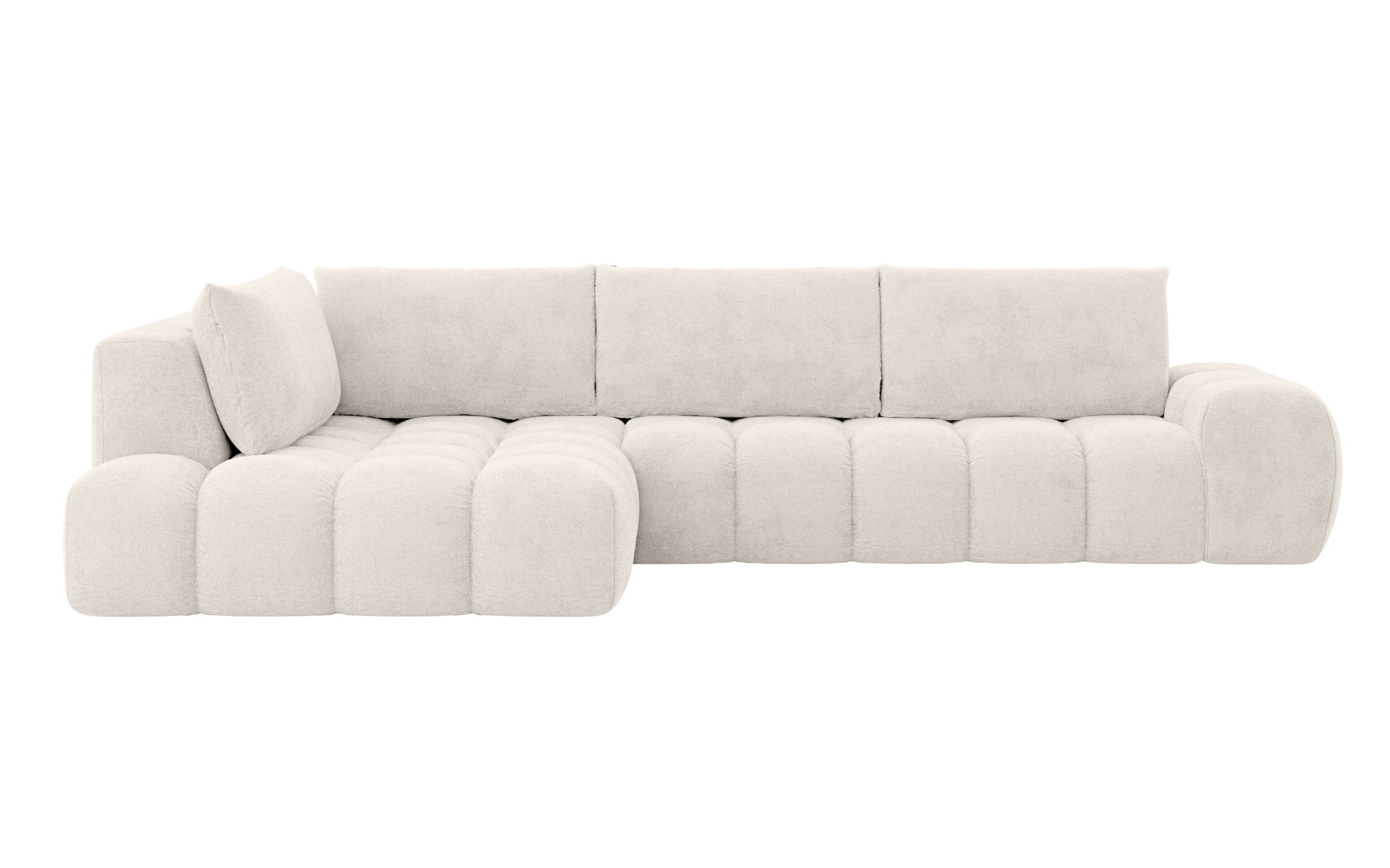 INOSIGN Canapé d'angle »AZITA klein, L-Form, elegant und bequem Designsofa in Bubble-Optik« lose Rückenkissen, traumhafte Steppung, Masse B/T/H: 296/176,5/89 cm
