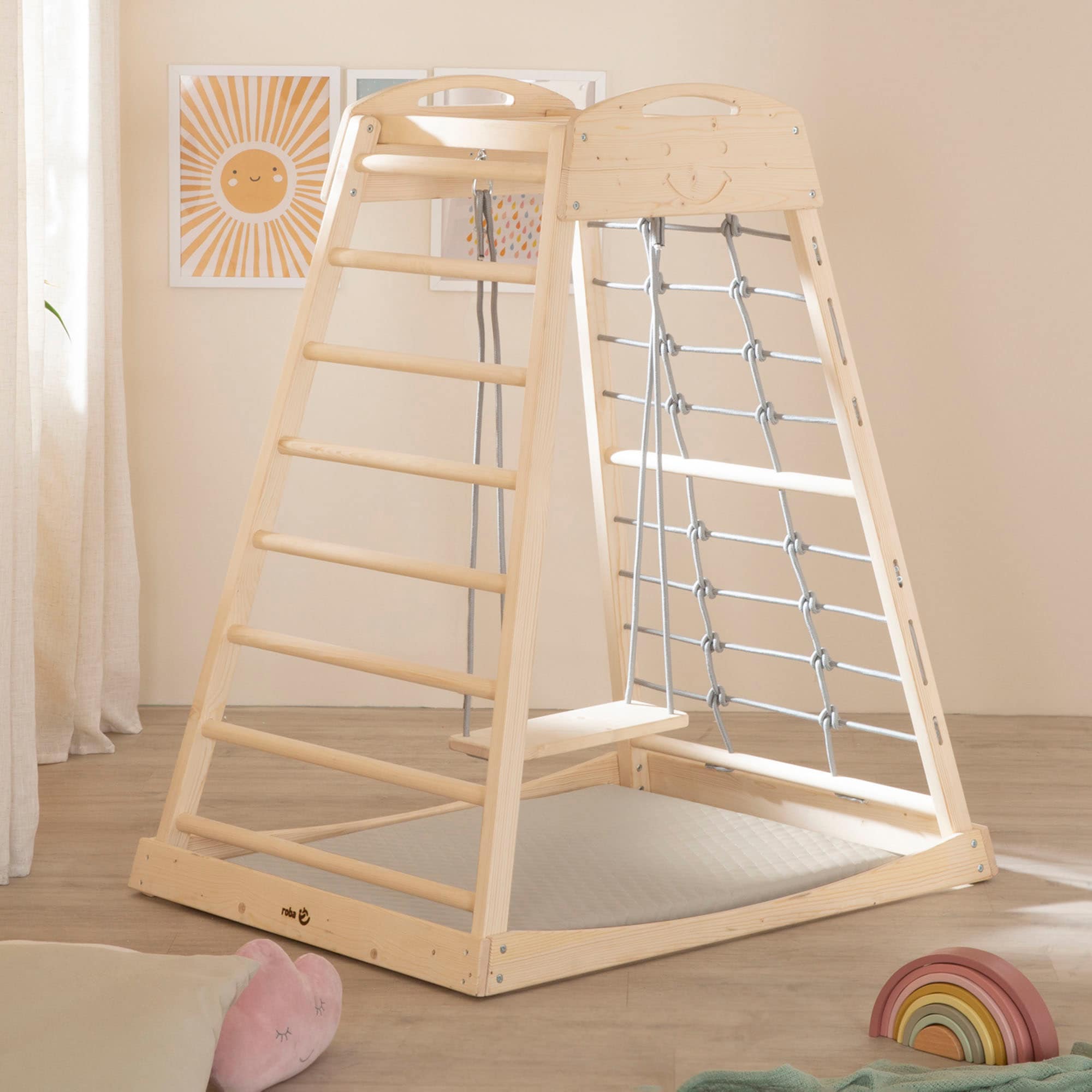 roba® Spielmatte »Luxe, Greyish gesteppt, 78 x 100 cm« Passend für Kletterdreieck sowie Indoor-Kletterturm