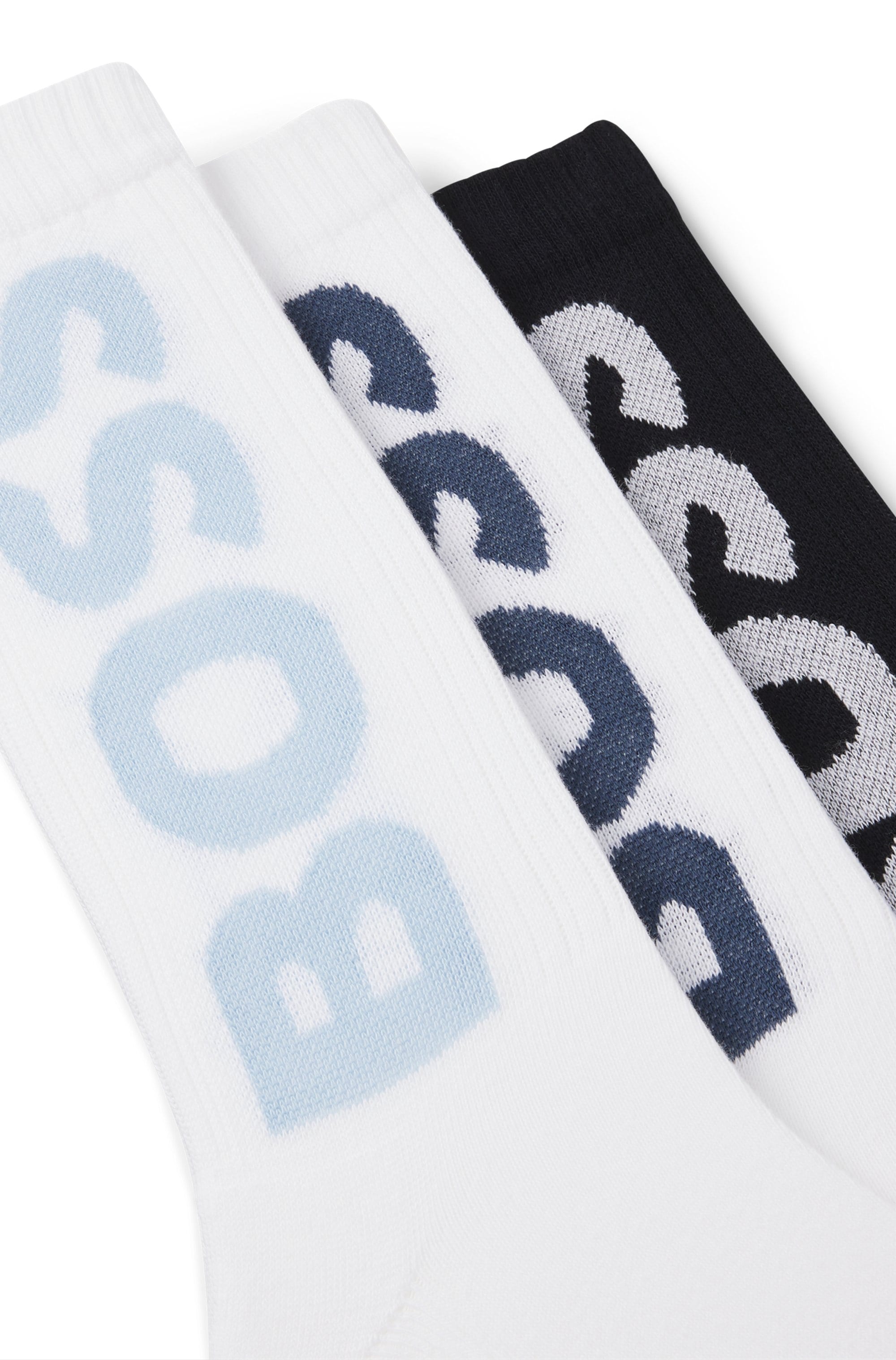 BOSS Socken »3P QS Rib Logo CC« mit Logo