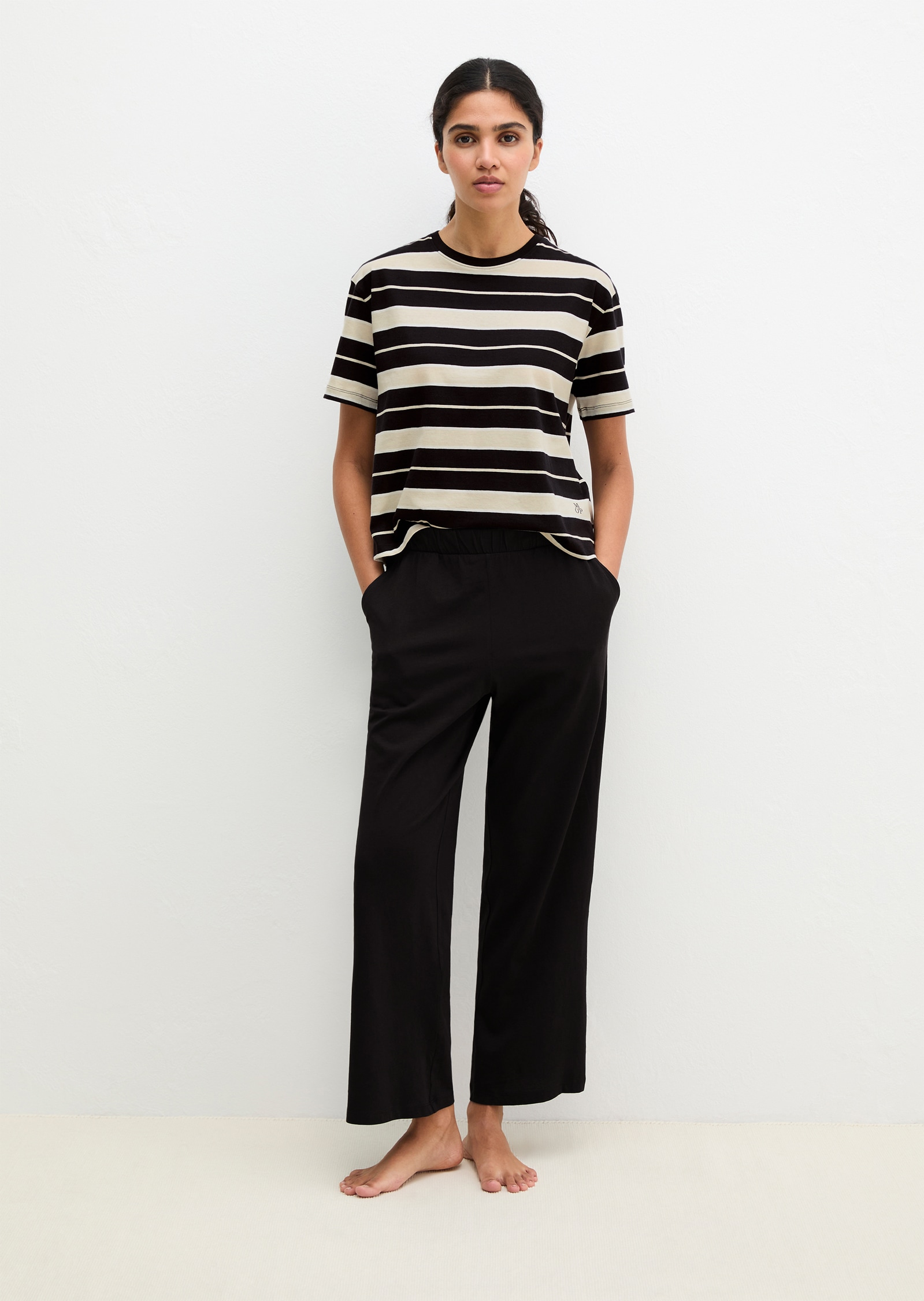 Image of Marc OPolo Pyjama "Mix N Match Cotton" 2 tlg. mit kurzem Arm, Hose mit Gummizug, Rundhalsausschnitt