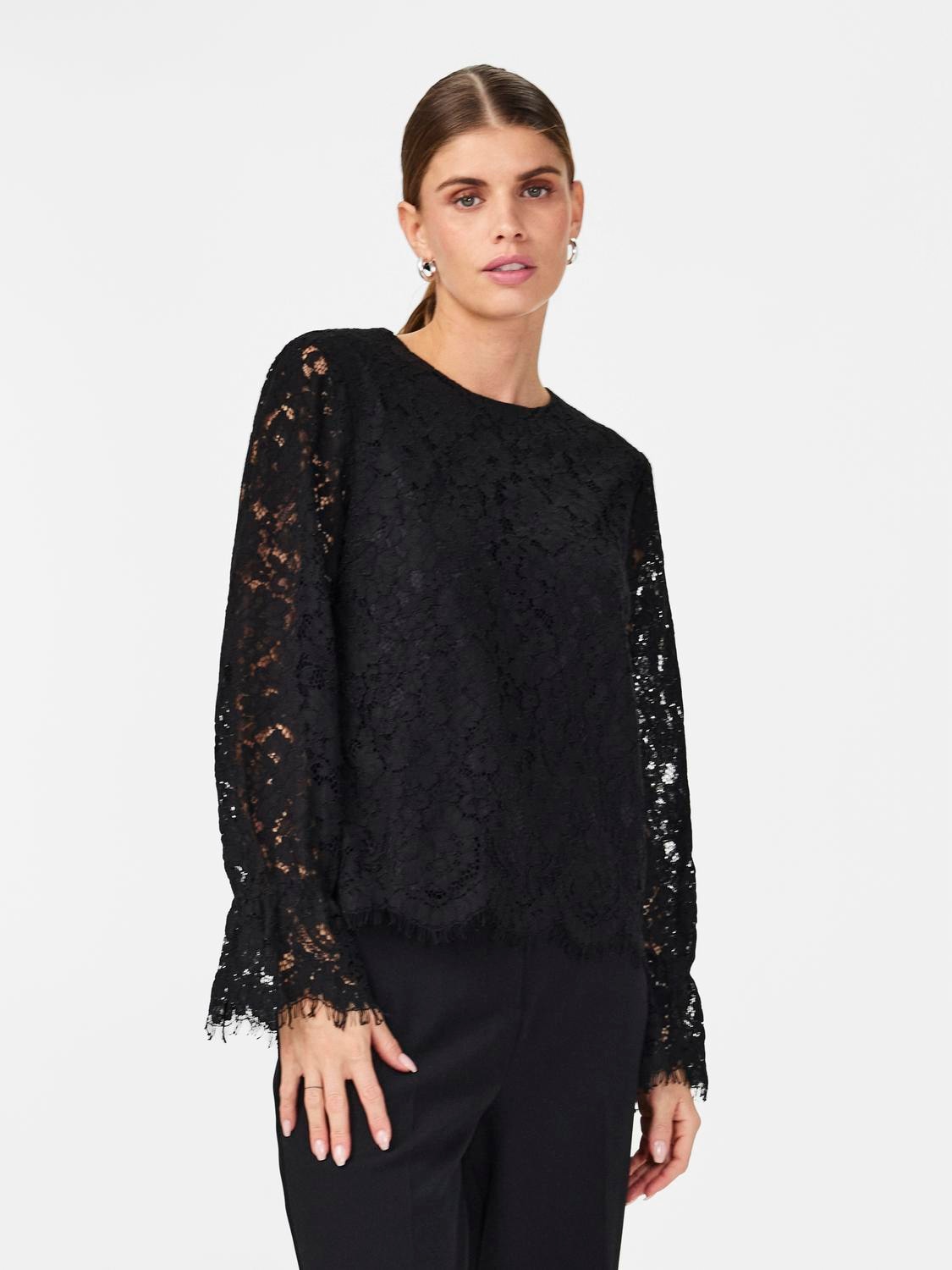 Spitzenbluse »YASPERLA LS LACE TOP S. NOOS«