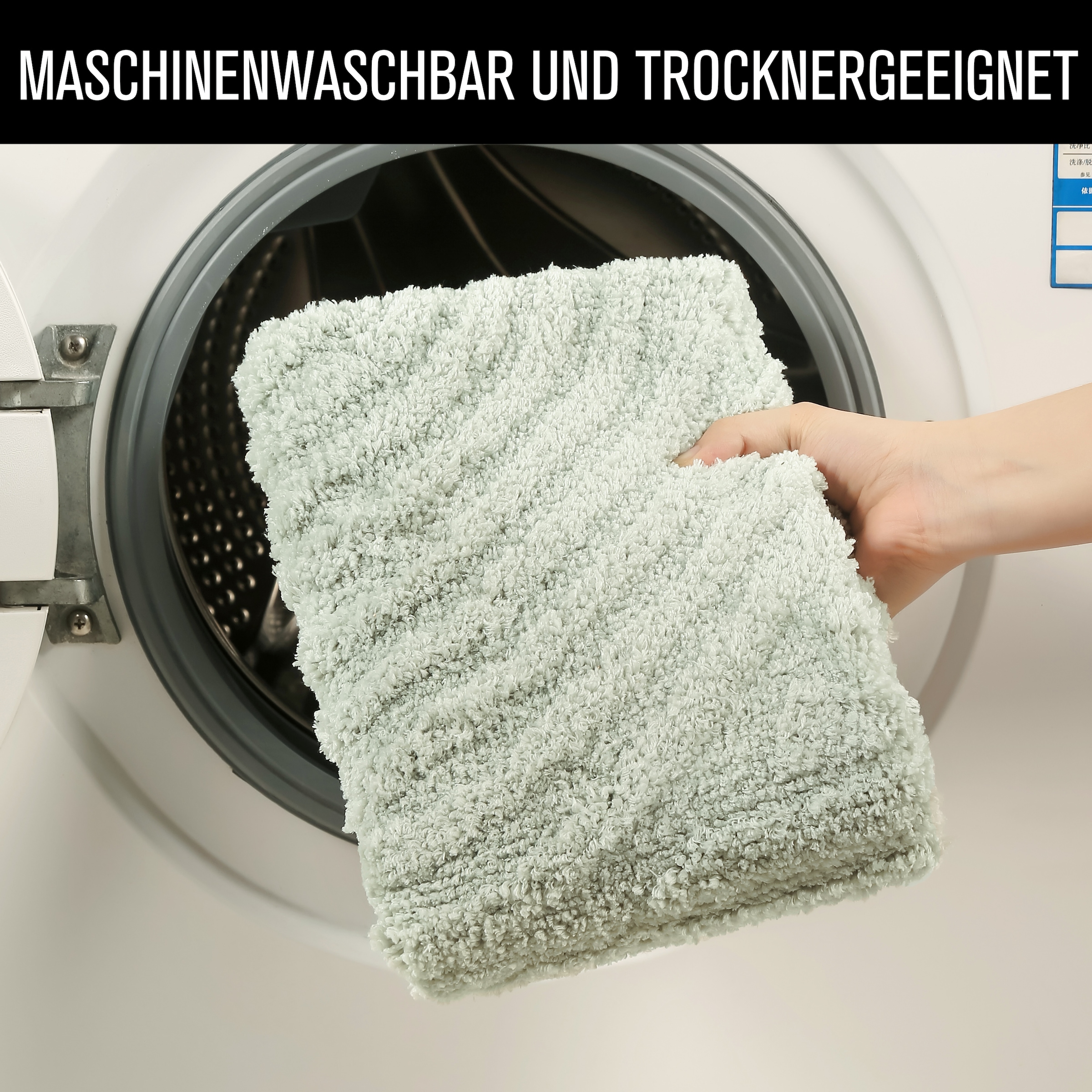 my home Badematte »Ognon, Scandi, Boho, modernes Muster« Höhe 15 mm rutschhemmend beschichtet fussbodenheizungsgeeignet | schnell trocknend | strapazierfähig Badteppich, Uni Farben, Hoch-Tief-Effekt