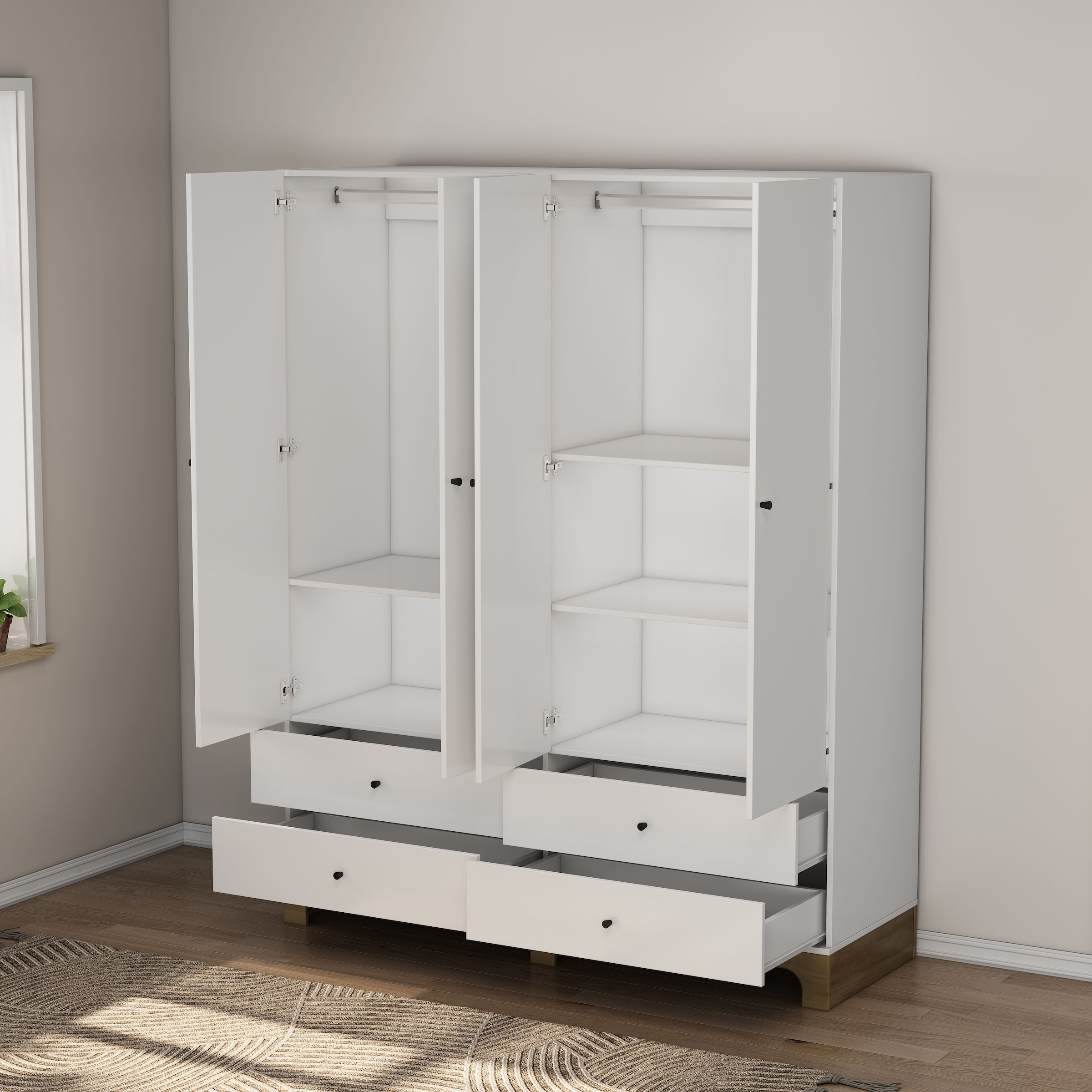 GOODproduct Kleiderschrank »Oslo Schlafzimmerschrank Garderobe weiss Landhaus Bestseller«