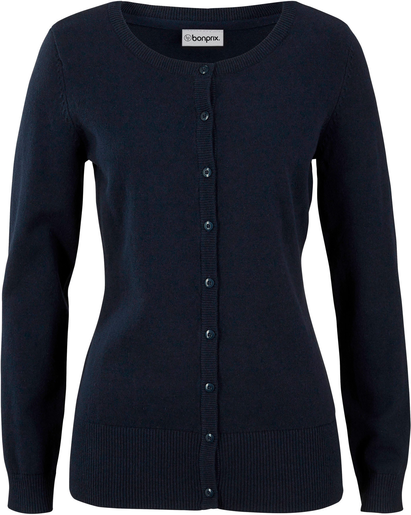 bonprix Veste en tricot gerade Passform, unifarben, aus Baumwollmischung, mit Knopfleiste