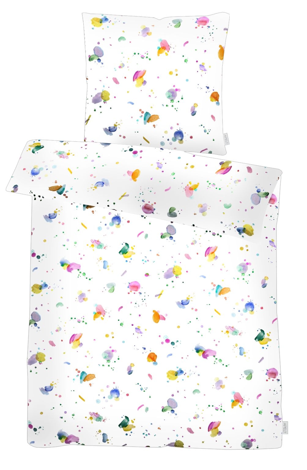 Image of APELT Bettwäsche "Kleks" 2 tlg. Bettwäsche-Set mit Reissverschluss, Baumwoll-Satin, Digitaldruck