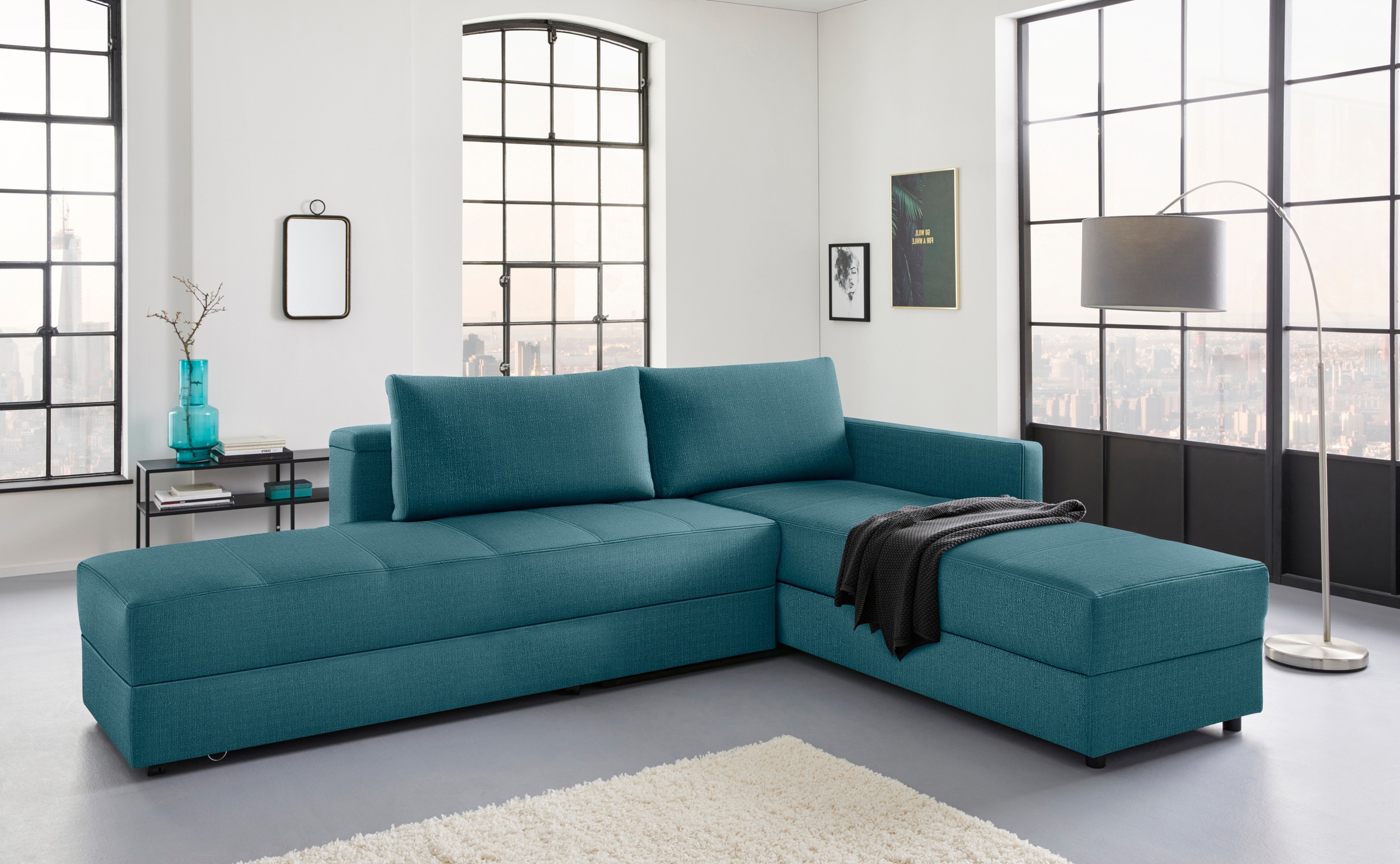 LOOKS by Wolfgang Joop Ecksofa »LooksIII L-Form«, durch Drehfunktion zum Bett wandelbar, inklusive Staufach