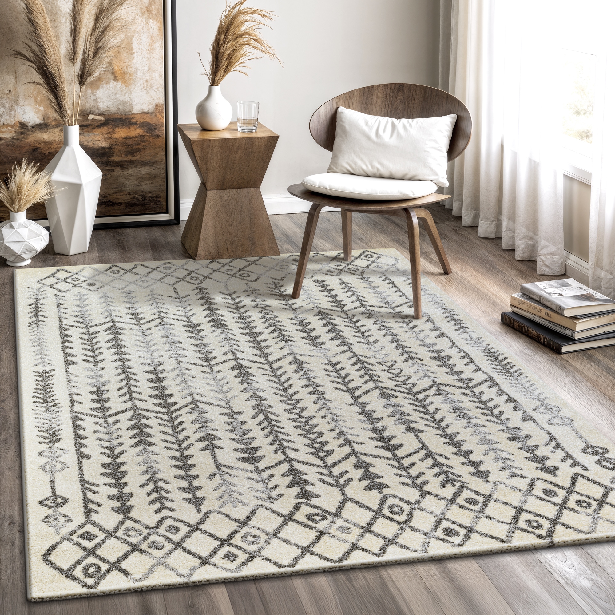 Sanat Teppich »Boho 8204  , auch als Läufer und in Rund« rechteckig 10 mm Höhe Kurzflor, robust, Boho, Scandic, für Fussbodenheizung geeignet