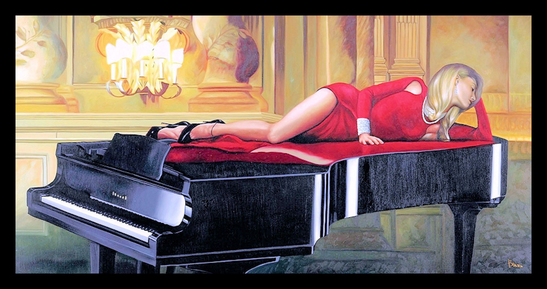 Image of my home Bild mit Rahmen »PIERRE BENSON / Piano Lady«, (1 St.) bei Ackermann Versand Schweiz