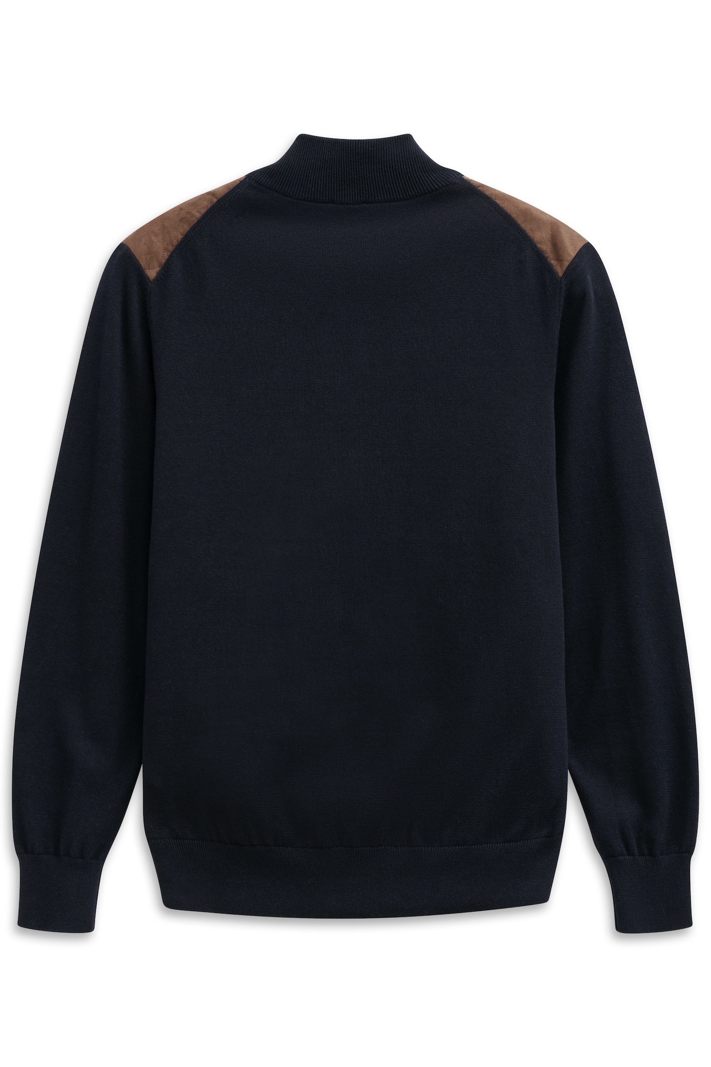 bugatti Veste en tricot »Regular Fit« mit Velour-Front & Stehkragen