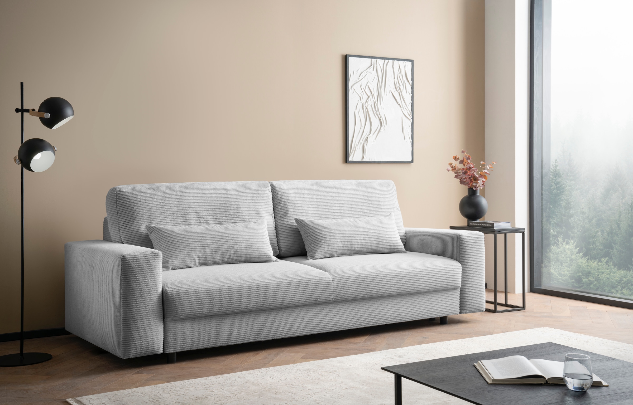 LeGer Home by Lena Gercke Schlafsofa »Imoga, Polster mit Schlaffunktion, 3-Sitzer Sofa, Couch mit Bettkasten«, in modernen Farben und Stoffen, Bettfunktion, Liegefläche: 200x150 cm