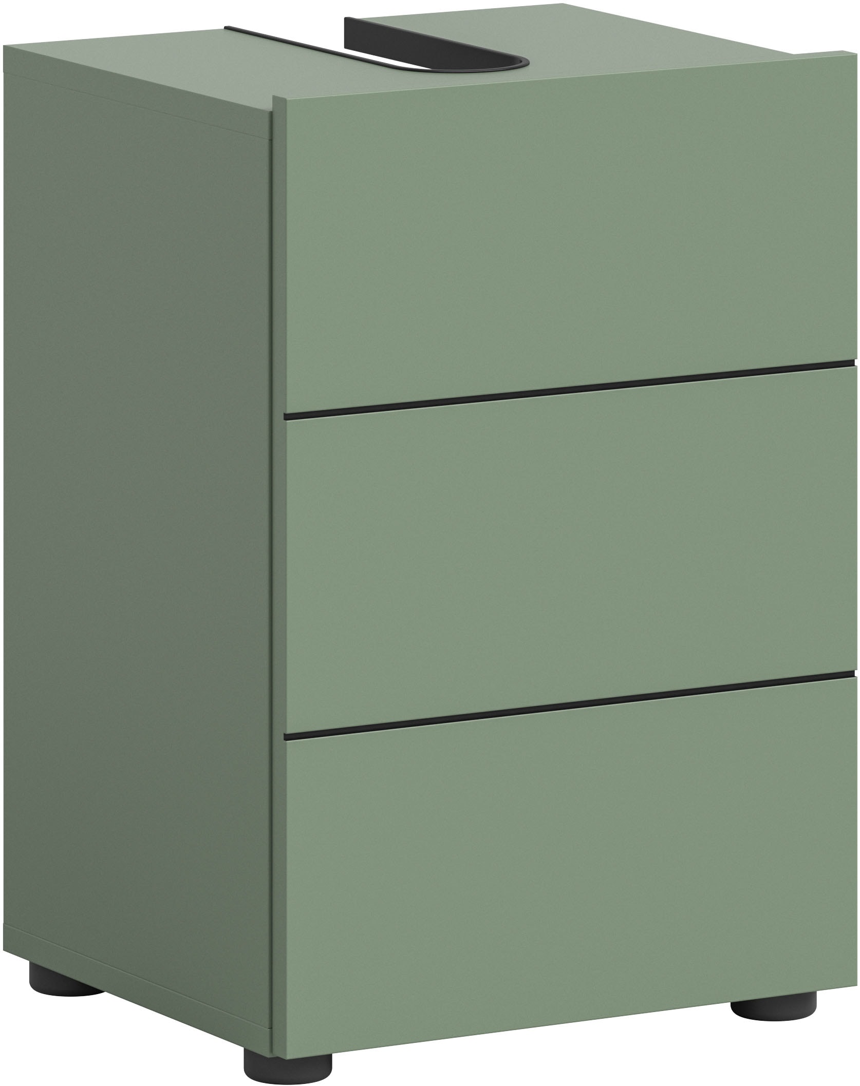 Image of welltime Waschbeckenunterschrank "BIEL, Breite: 38 cm, 1 Tür, 2 Fächer, Siphonausschnitt" 1 Stk. tlg. Waschbeckenunterschrank, Unterschrank, WBU, Badezimmer, Bad