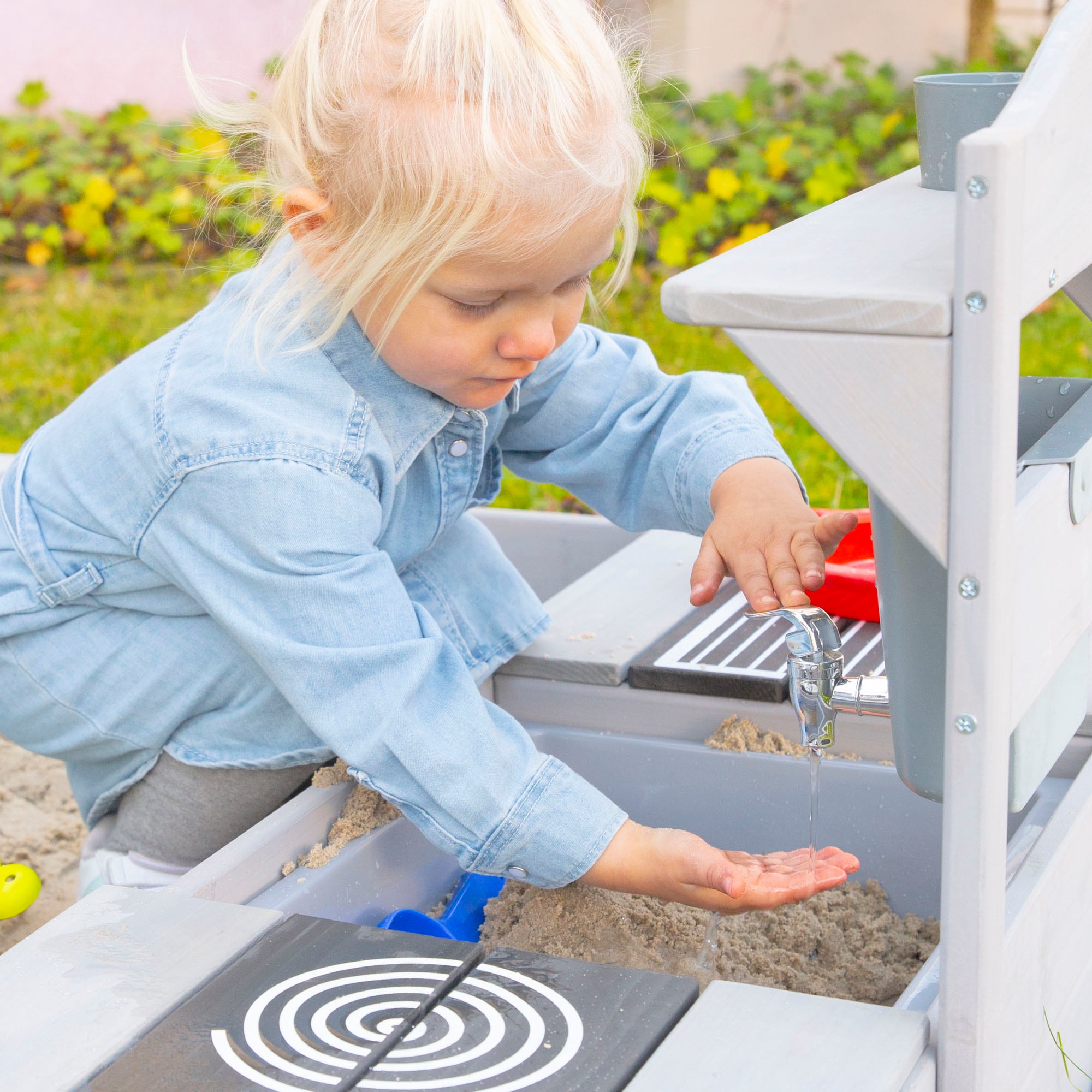roba® Outdoor-Spielküche »Matschküche zum Hängen, grau lasiert, aus Holz« FSC® - schützt Wald