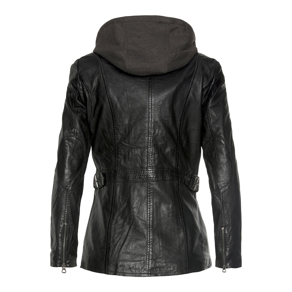 Gipsy Lederjacke »Adelyn«, mit Kapuze, 2-in-1-Lederjacke