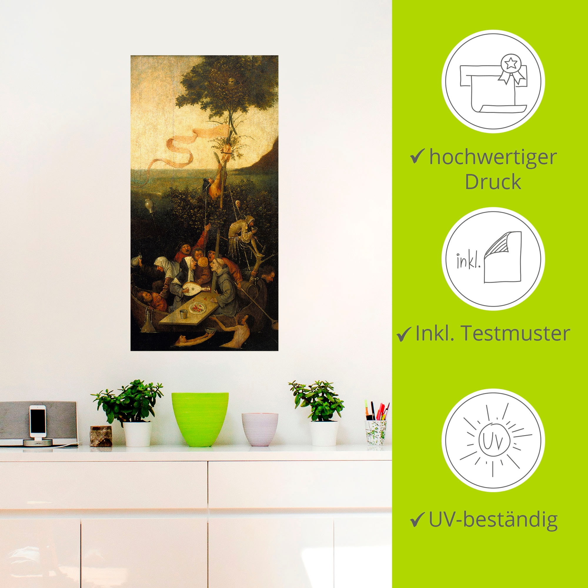 Artland Wandbild »Das Narrenschiff.«, Gruppen & Familien, (1 St.), als Leinwandbild, Wandaufkleber in verschied. Grössen
