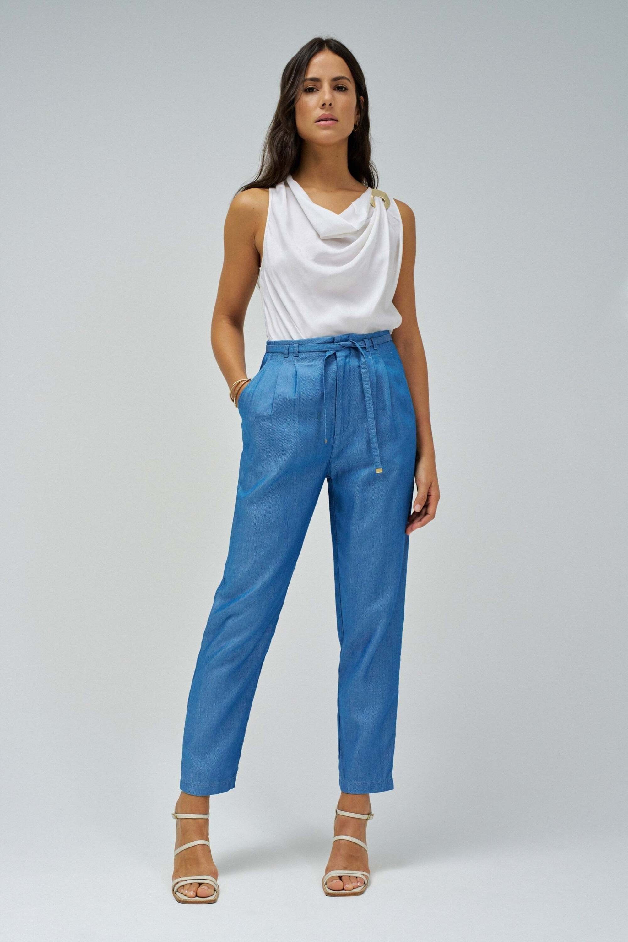 Salsa Stoffhose »Salsa Jeans Hose Baggy Lightdenim Pants Cropped Slim«
