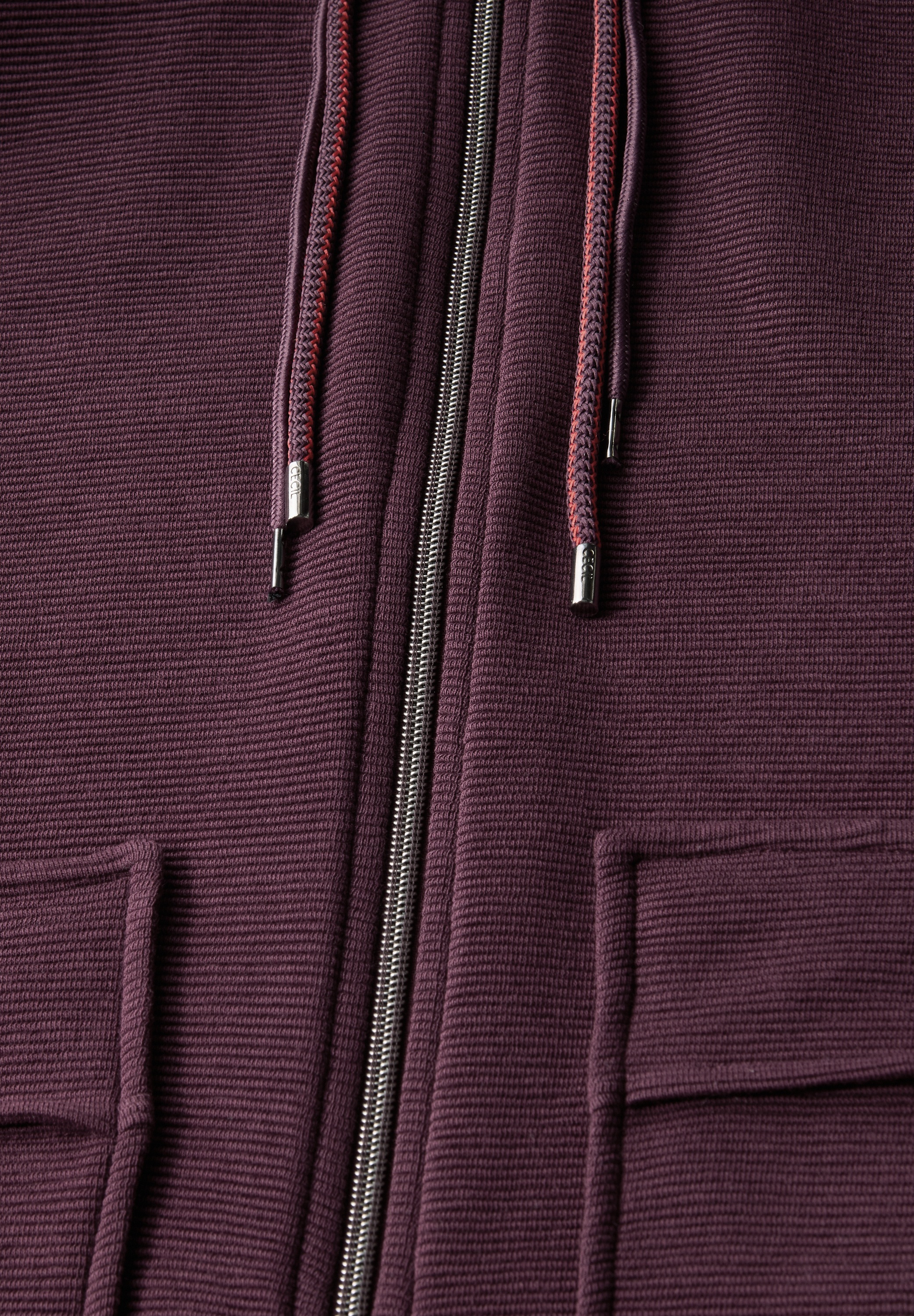 Cecil Sweatjacke, im Ottoman-Look und Stehkragen, Struktur-Optik