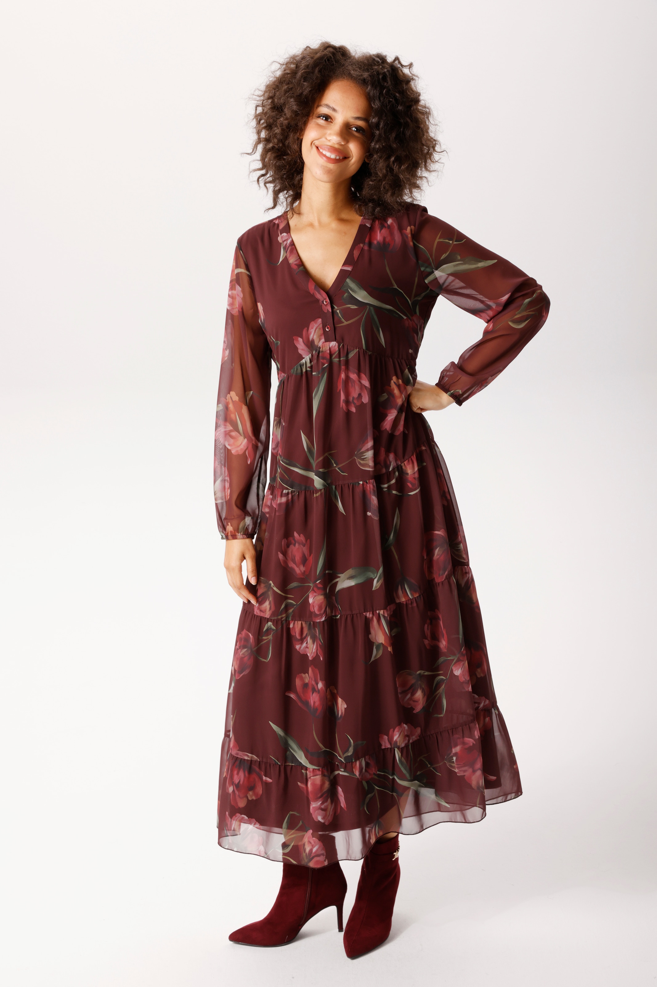 Image of Aniston CASUAL Maxikleid mit grossflächigen, farbharmonischen Blumendruck - NEUE KOLLEKTON