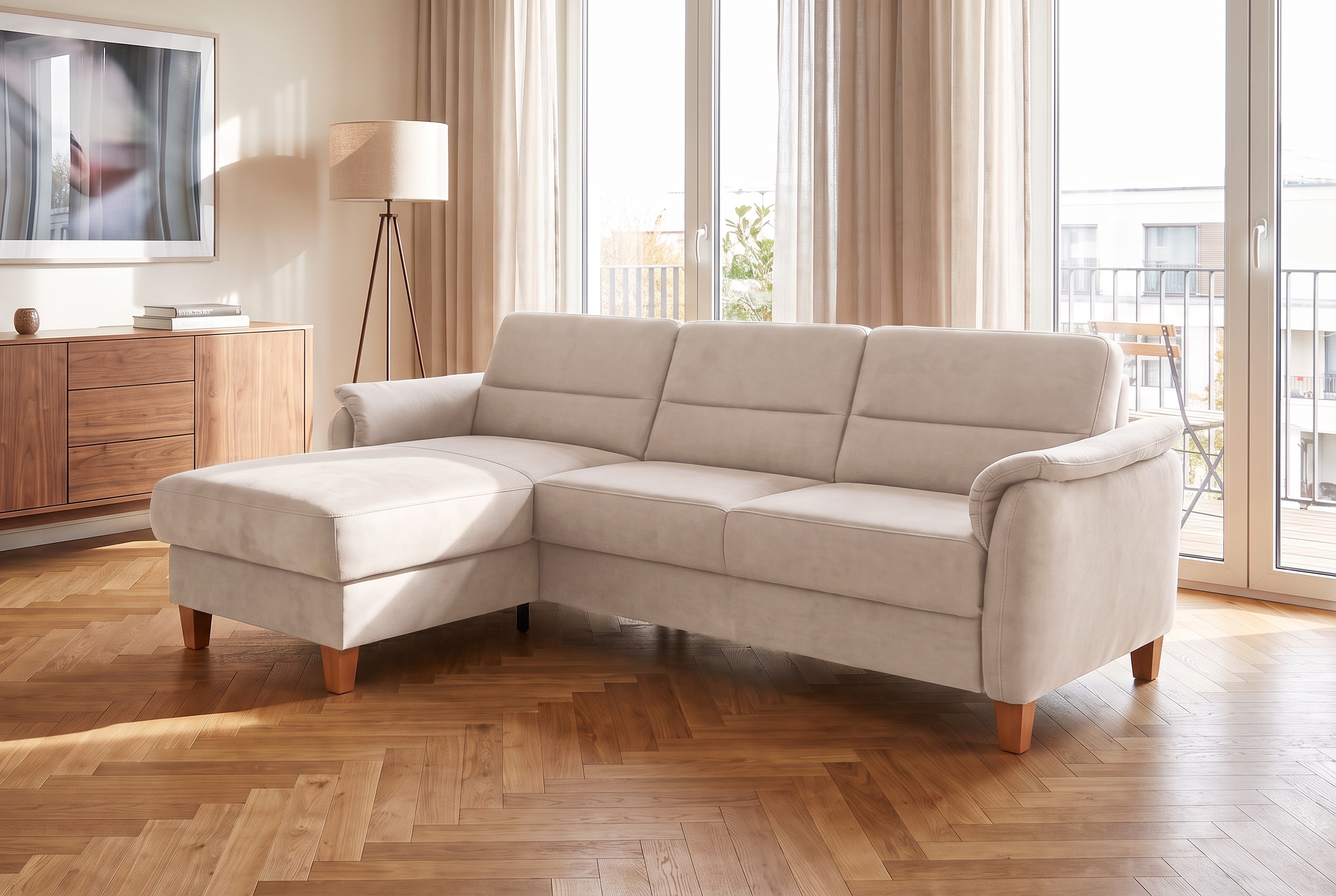 Home affaire Ecksofa "Palmera L-Form, B: 244 cm - OTTO. Verlässliche Qualität." optional Schlaffunktion & Bettkasten, Federkern