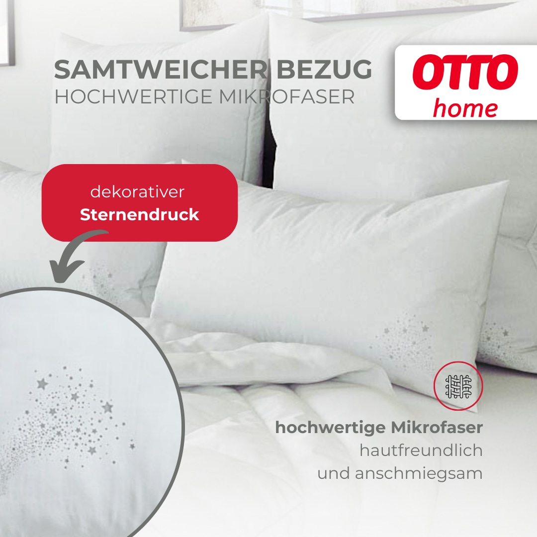GOODproduct Microfaserkissen »Baca, Kopfkissen 40x80 cm und 80x80 cm« Füllung: 6D-Hohlfaser Bezug: Polyester 1 Stk. tlg. Kissen, mit edlem Sternenaufdruck