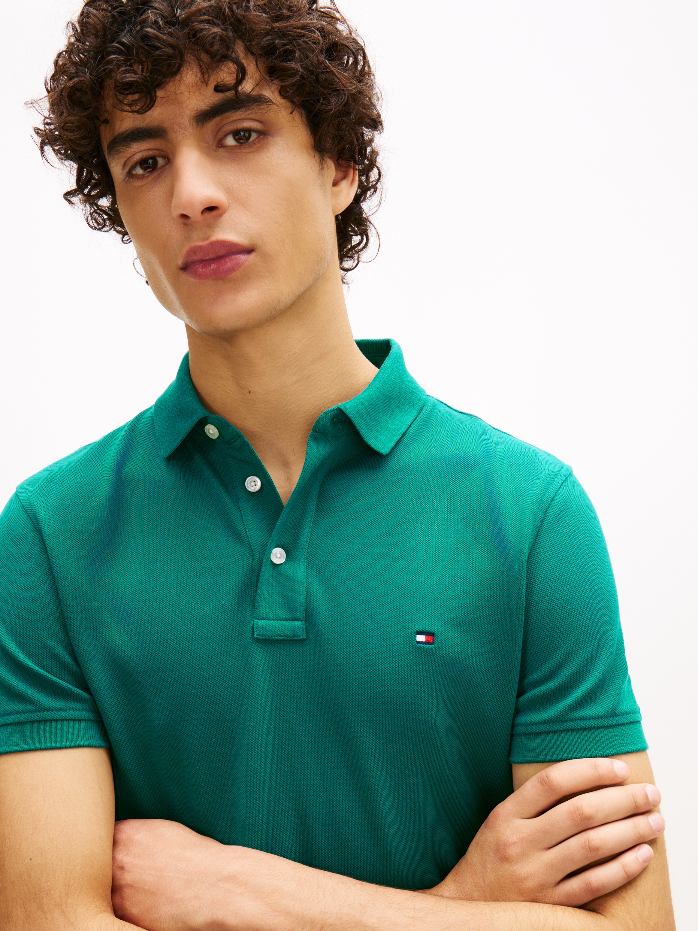Tommy Hilfiger Poloshirt »1985 SLIM POLO« Markenstickerei, aus Baumwoll-Piqué