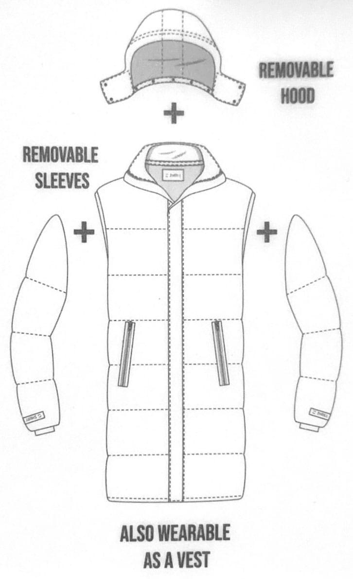 Zhrill Steppmantel »2 in 1 Mantel und Weste« Kapuze abnehmbar