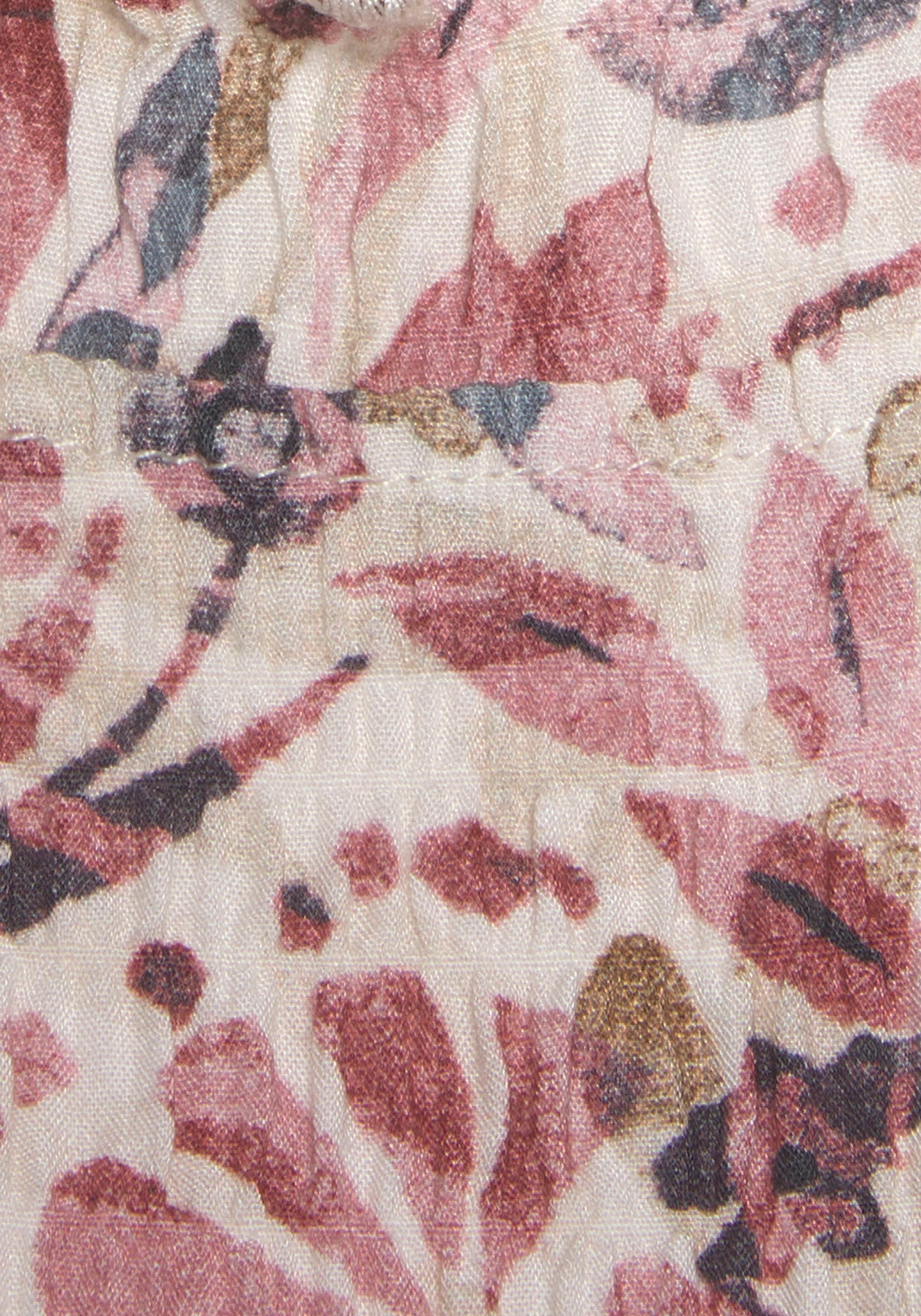 Vivance Druckkleid, aus gekreppter Viskose mit Rüschenkante, figurbetontes Sommerkleid