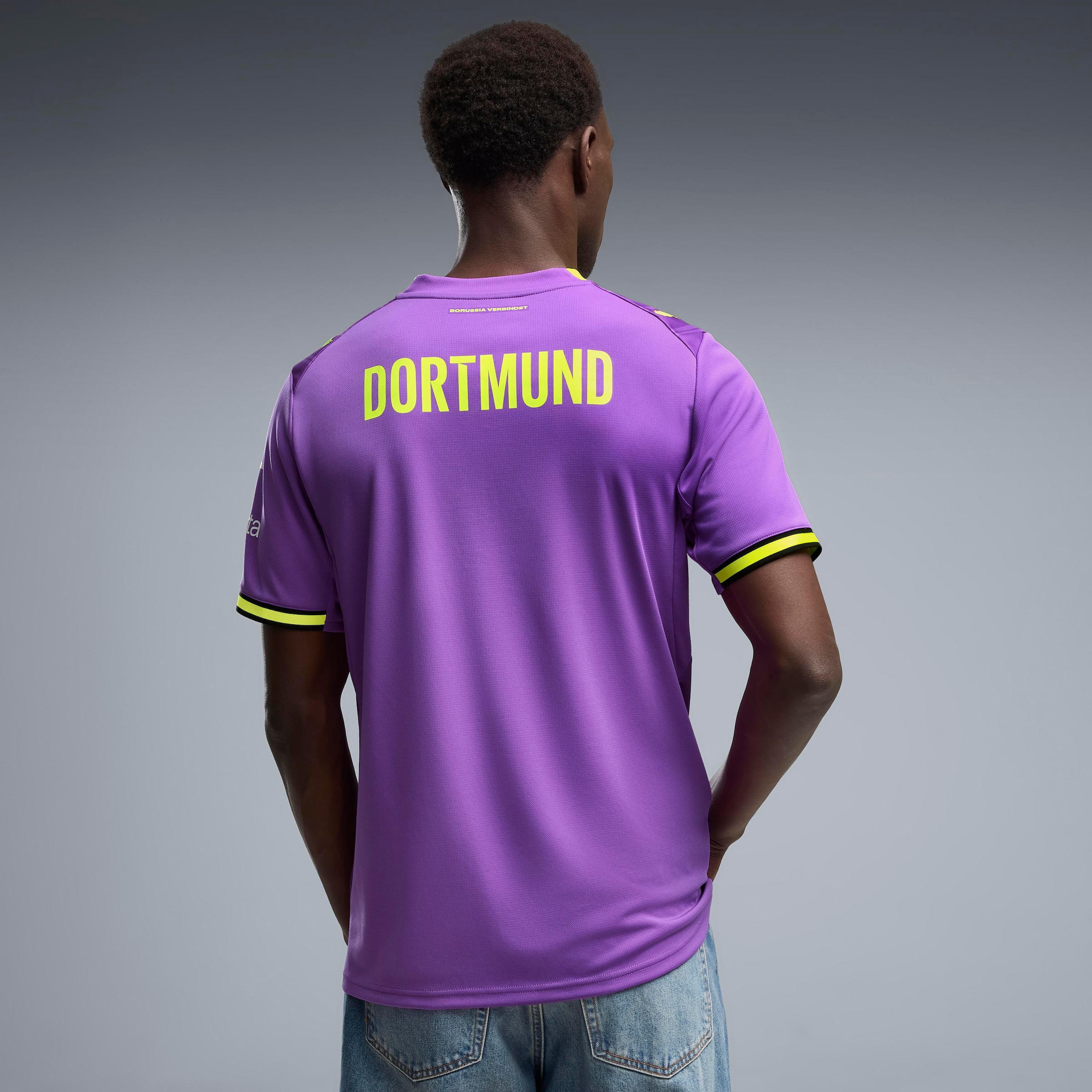PUMA Maillot de foot »BVB THIRD JERSEY REPLICA« avec col rond, technologie DryCELL, respirant