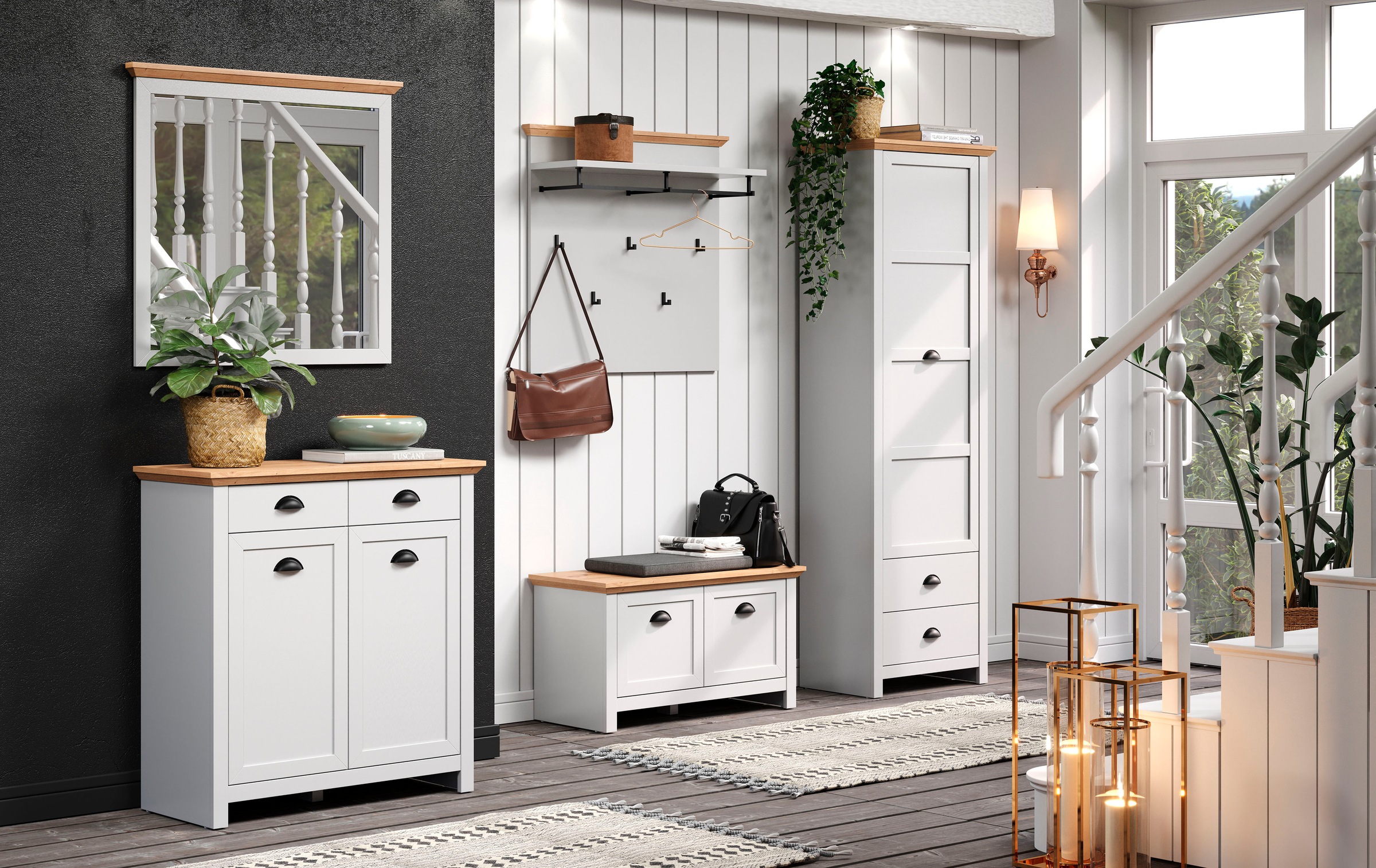 Home affaire Garderoben-Set »Herzwill«, (5 St.), 5-teiliges Sparset bestehend aus Schrank, Masse B/H/T ca.: 267/201/41cm