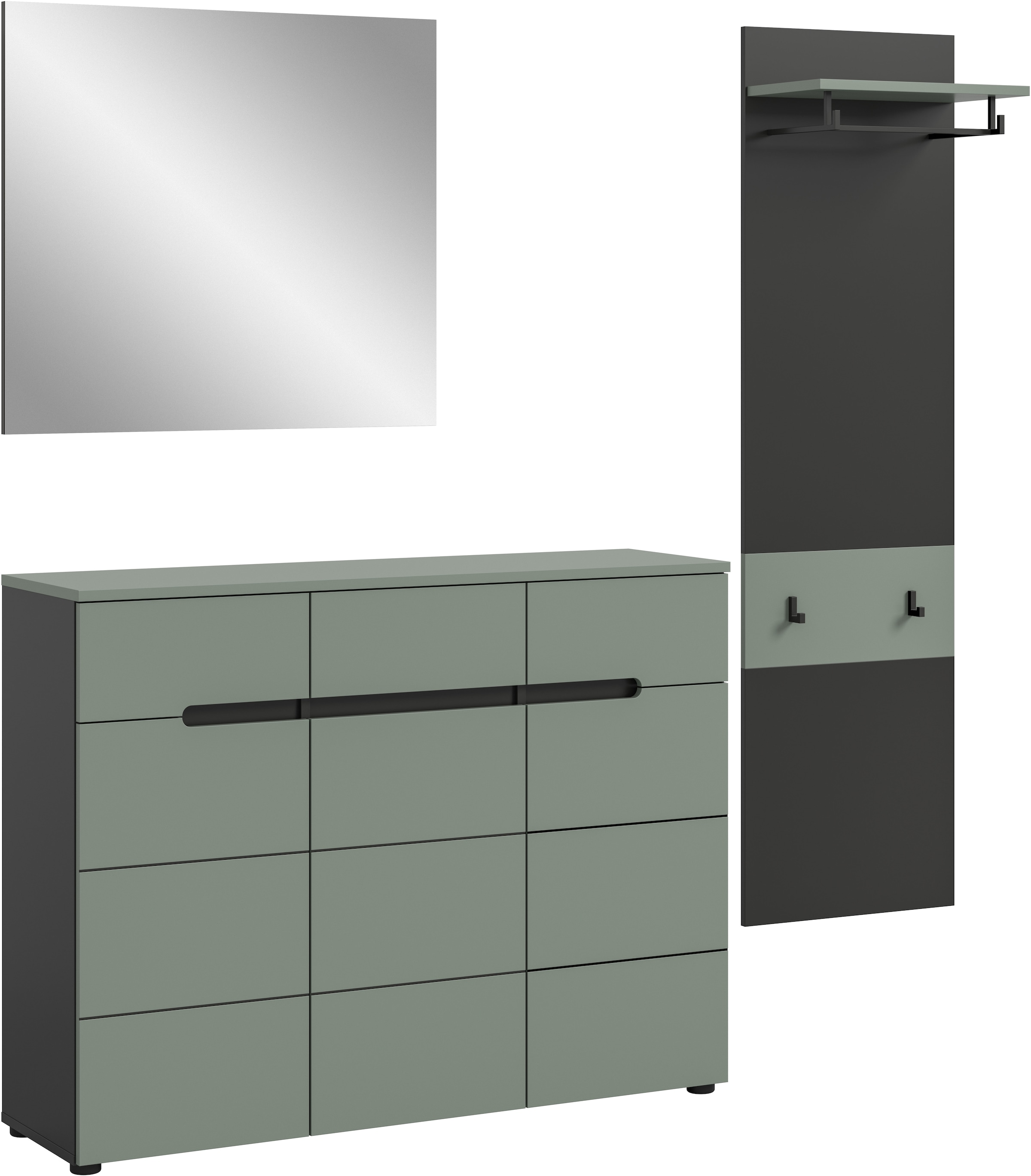 INOSIGN Ensemble de vestiaires »REHAT, TOPSELLER!, 3-teilig, Breite 180 cm, individuell erweiterbar« Set, bestehend aus: Kommode, Spiegel und Garderobenpaneel, 3 cuis tlg.