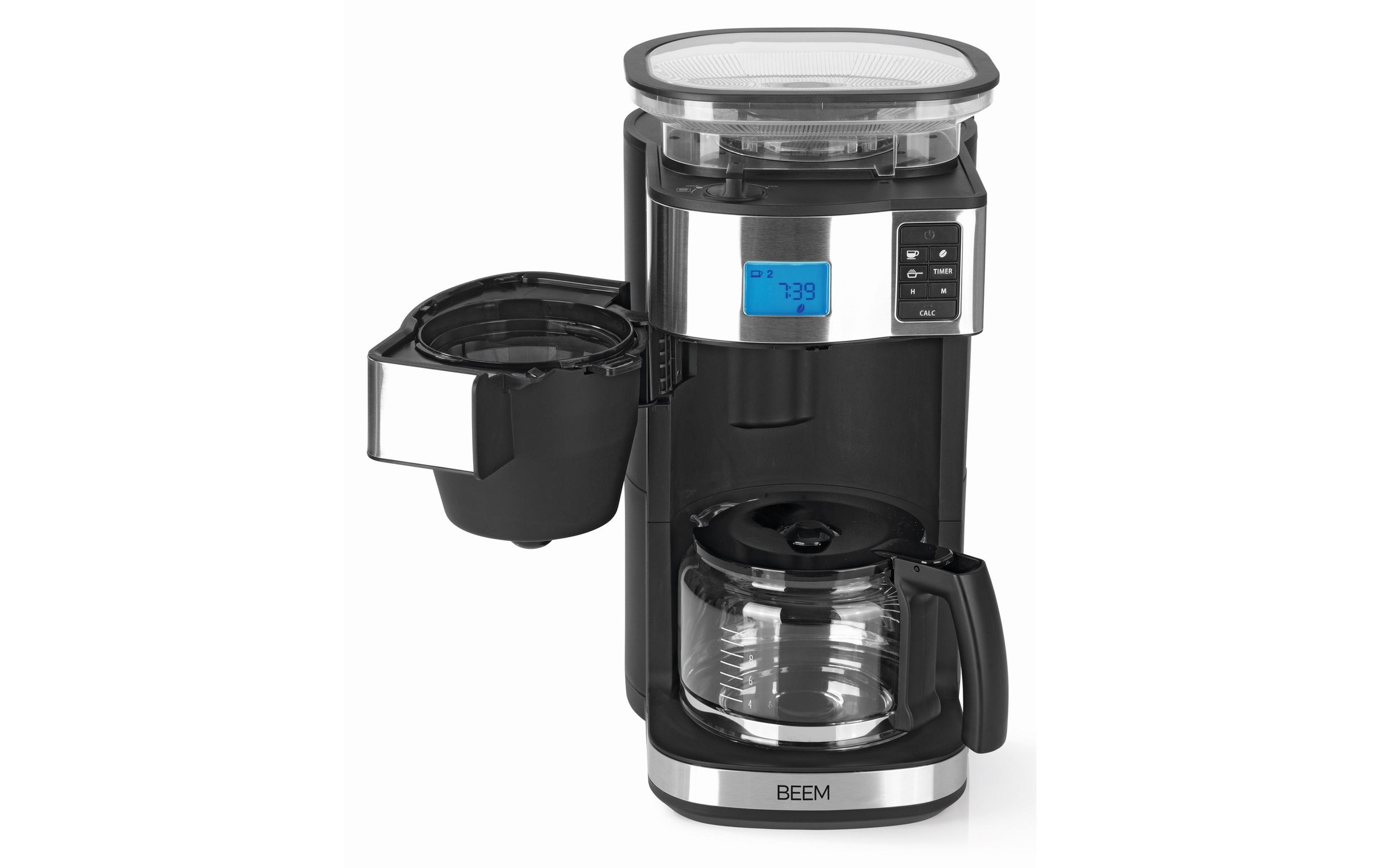 BEEM Filterkaffeemaschine »BEEM Filterkaffeemaschine Fresh-Aro«, Permanentfilter, Digital-Display, Timer, Verstellbarer Mahlgrad, Warmhaltefunktion