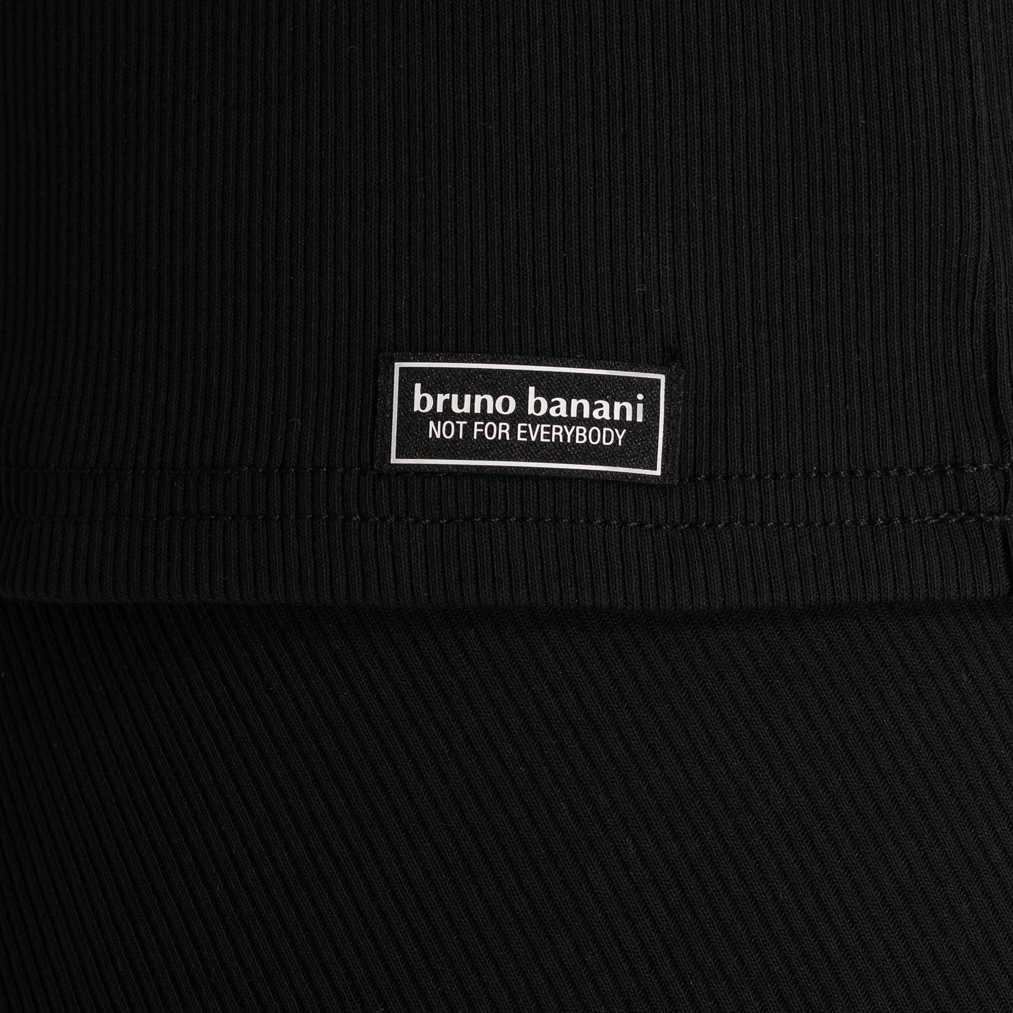 Bruno Banani T-shirt en V »FINE RIB« côtes fines, manches courtes, col en V, mélange coton