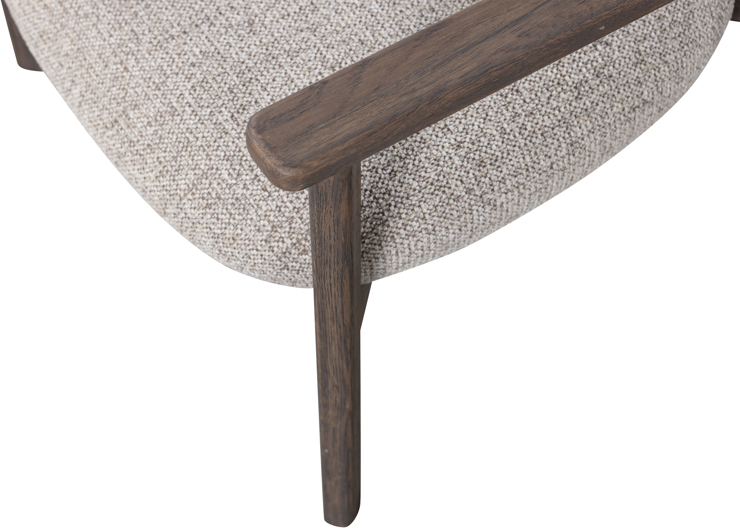 WOOOD Loungesessel »Udar mit More-Melange-Bezug und Eichenholzgestell, B68 x T75 x H76 cm« Sehr hohe Verschleissfestigkeit, Tragkraft 120 kg, mittlere Sitzhöhe