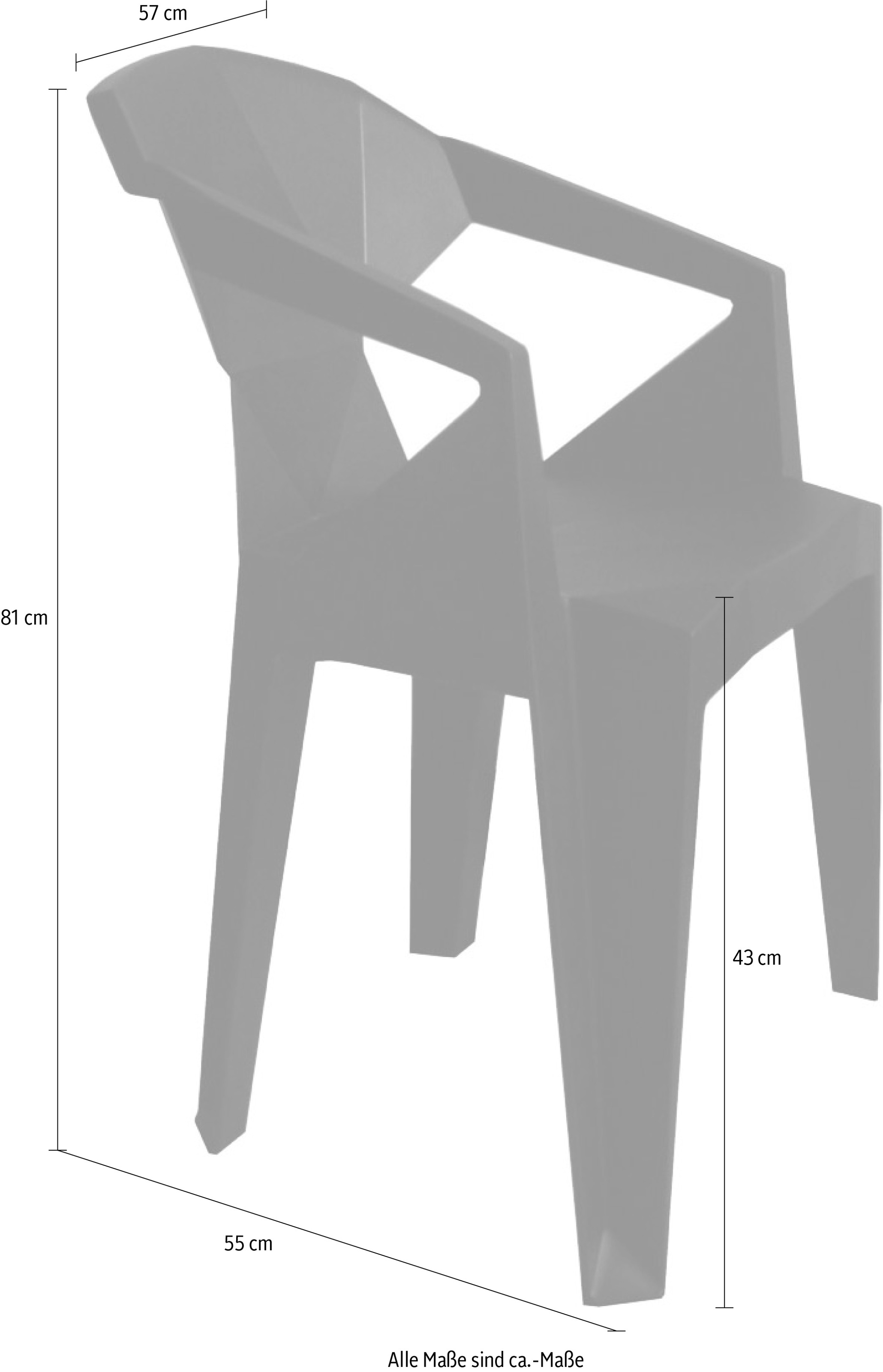 Kayoom 4-Fussstuhl »Stuhl Galerie, praktisch und gemütlich«, 1 St., modern, robust, pflegeleicht, für Indoor und Outdoor geeignet