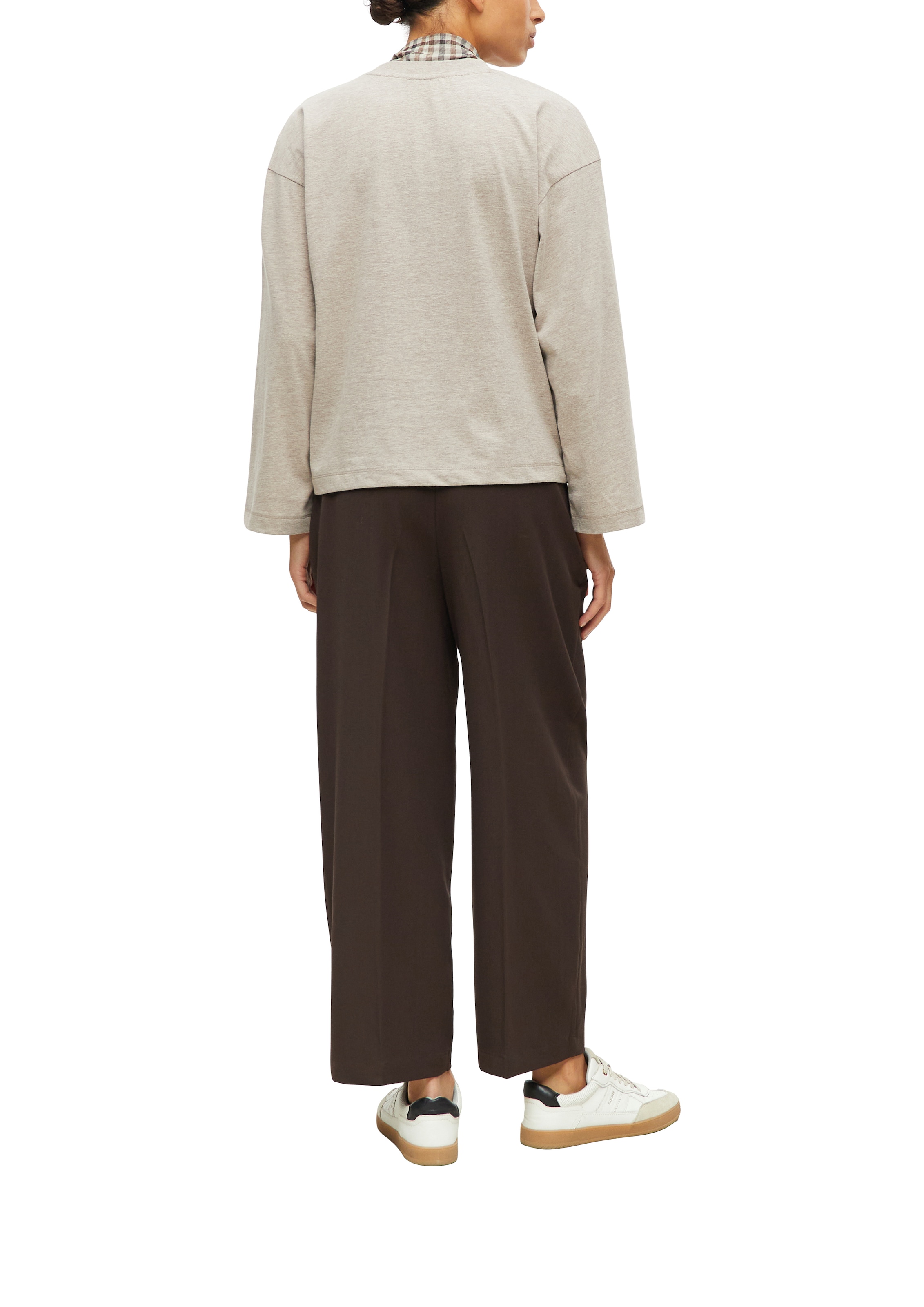 s.Oliver Shirt à col rond T-shirt manches longues / sweat-shirt avec poche poitrine / manches larges
