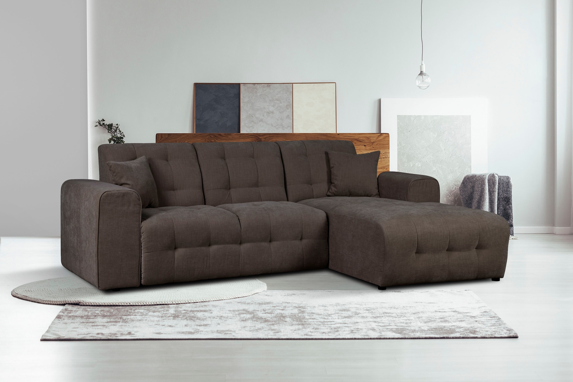 Image of Home affaire Ecksofa "Nosia L-Form" incl. 2 Zierkissen, mit feiner Steppung