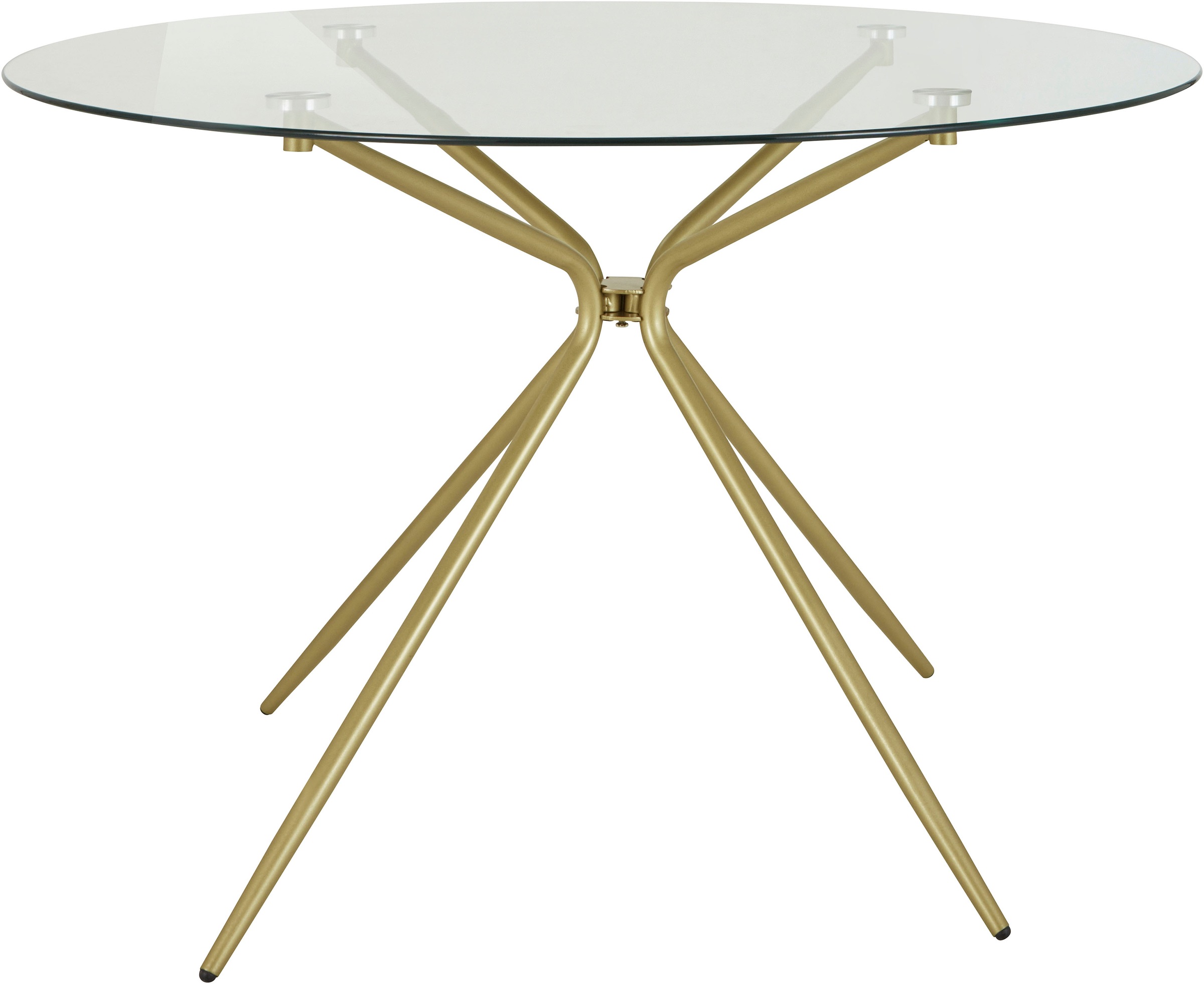 Image of GOODproduct Esstisch "Silvi, TOPSELLER" Esstisch, Glastisch, Küchentisch, OTTOs Choice, rund, Ø 110 cm, Metallgestell in messingfarben