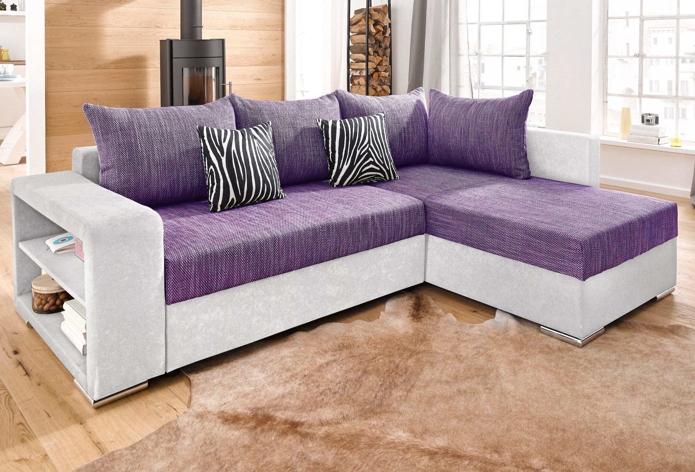 COLLECTION AB Ecksofa »John L-Form«, mit Bettfunktion, wahlweise mit Federkern