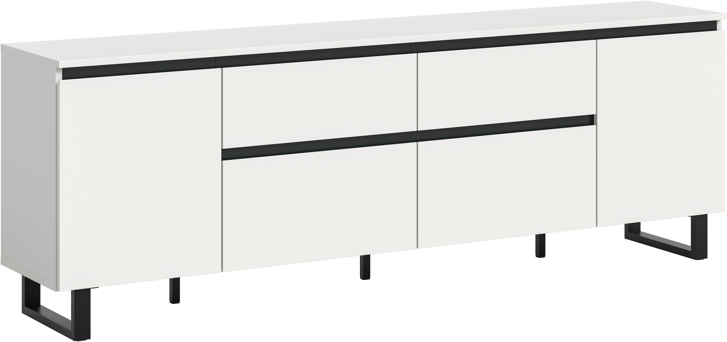 Image of Home affaire Lowboard "TOMA, 188cm breit, Metall-Kufen-Fuss, 2 Türen, 2 Schubkästen,2 Klappen" TV-Lowboard, Mediaschrank, Mediaboard, TV-Schrank, Schrank, Board