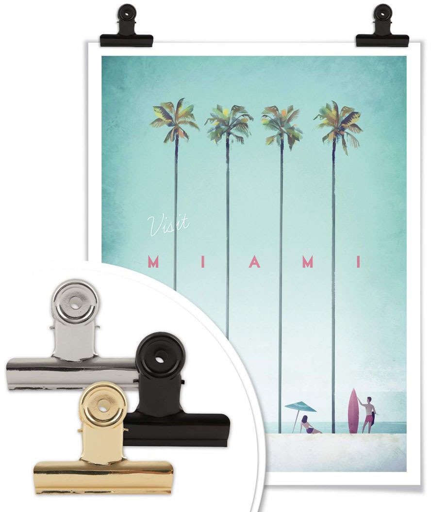 Wall-Art Poster »Palmen Urlaub Miami Strand«, Strand, (1 St.), Poster,  Wandbild, Bild, Wandposter