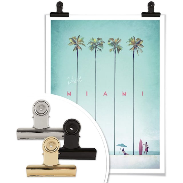 Wall-Art Poster »Palmen Urlaub Miami Strand«, Strand, (1 St.), Poster,  Wandbild, Bild, Wandposter