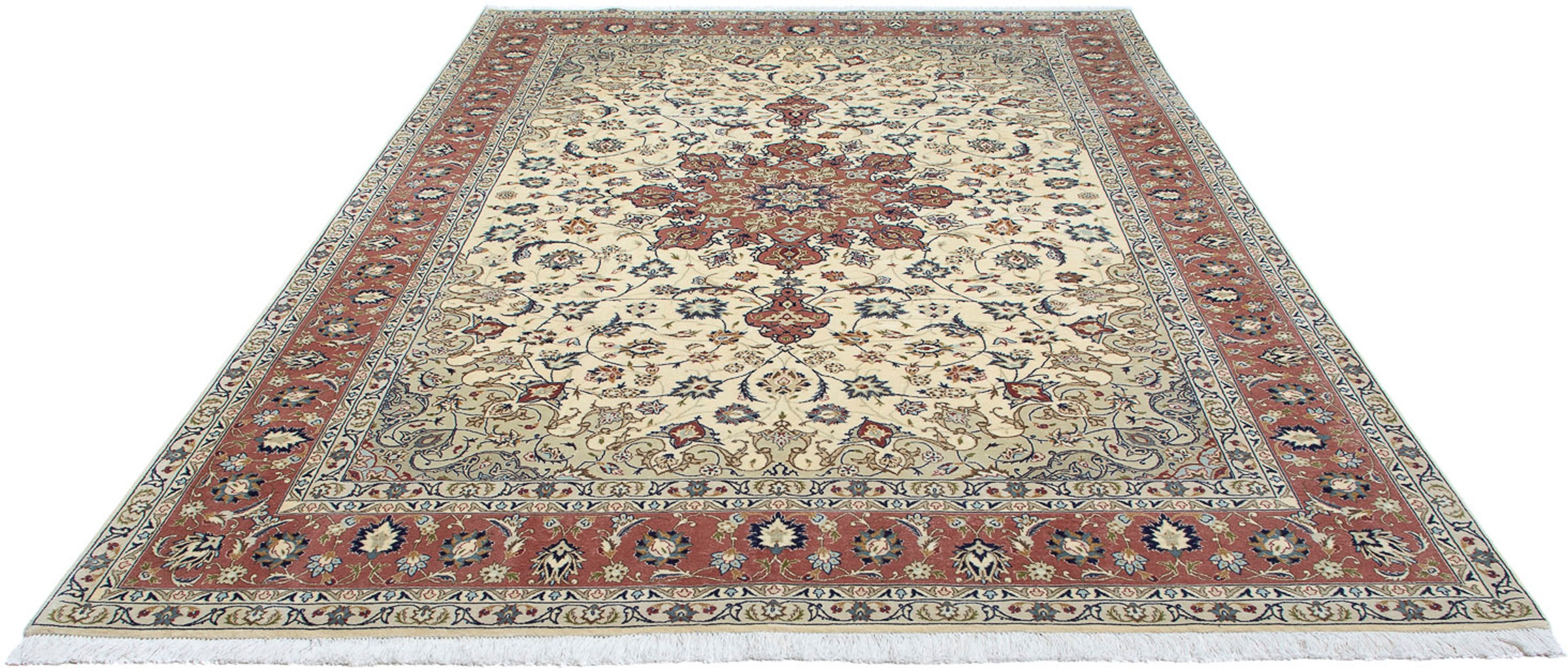 Image of morgenland Orientteppich »Perser - Täbriz - Royal - 308 x 205 cm - beige«, rechteckig, 7 mm Höhe, Wohnzimmer, Handgeknüpft, Einzelstück mit Zertifikat bei Ackermann Versand Schweiz