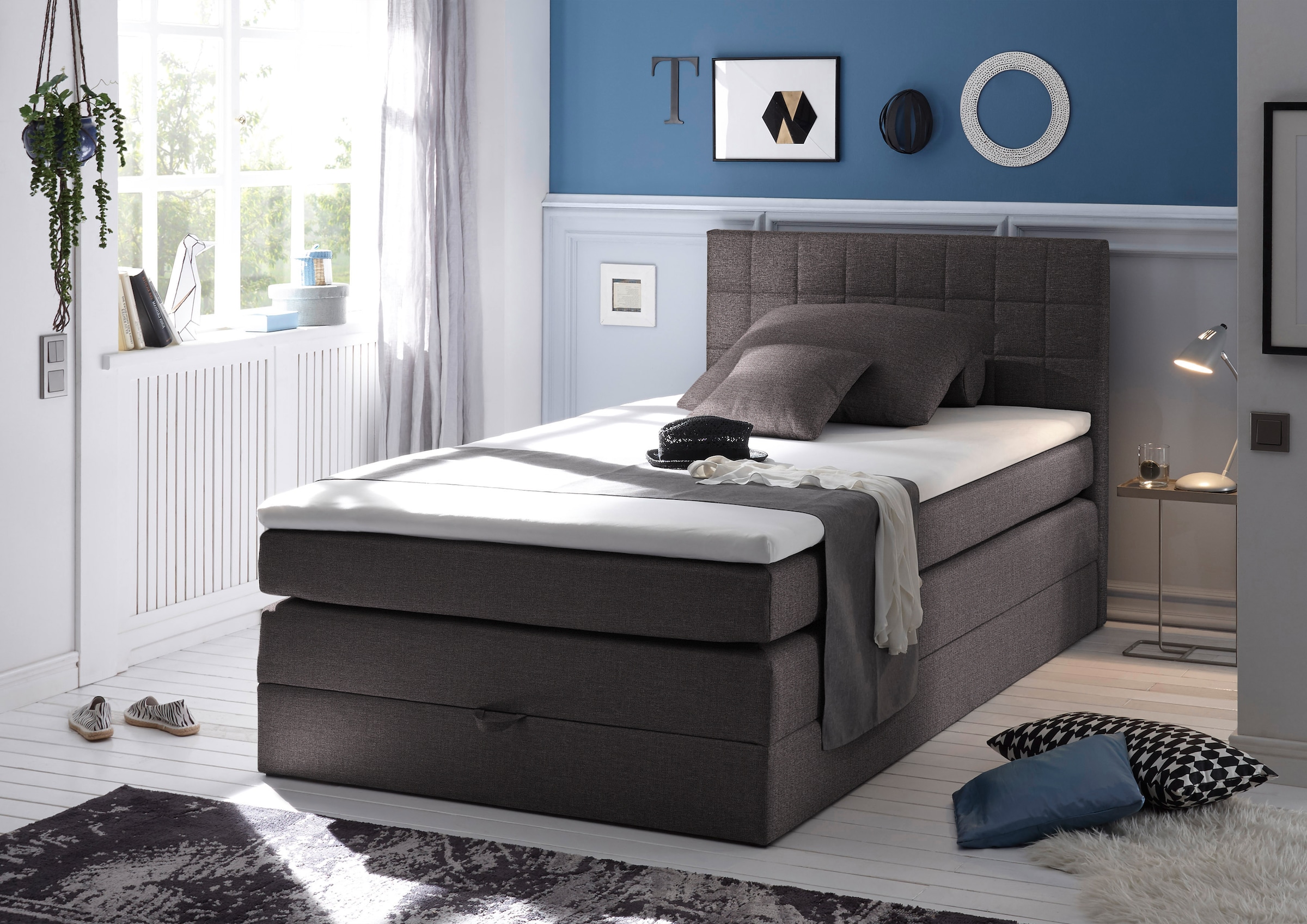 Image of ED EXCITING DESIGN Boxspringbett "Hawaii" inkl. einem Bettkasten und Topper