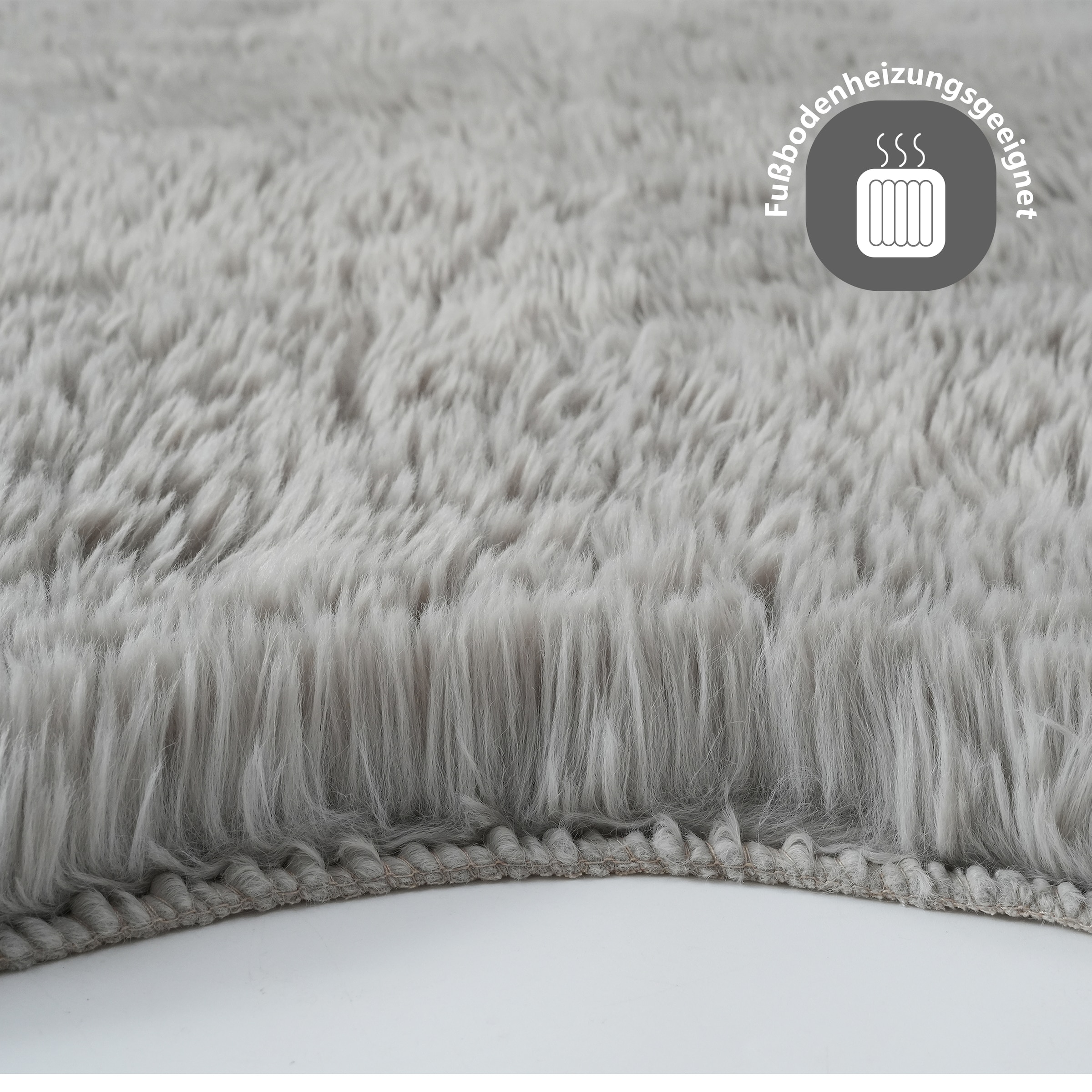 GOODproduct Hochflor-Teppich »Mollin, Fellform, leichter Glanz« rechteckig 30 mm Höhe Kunstfell, Fellimitat, waschbar, flauschig, weich, Wohnzimmer